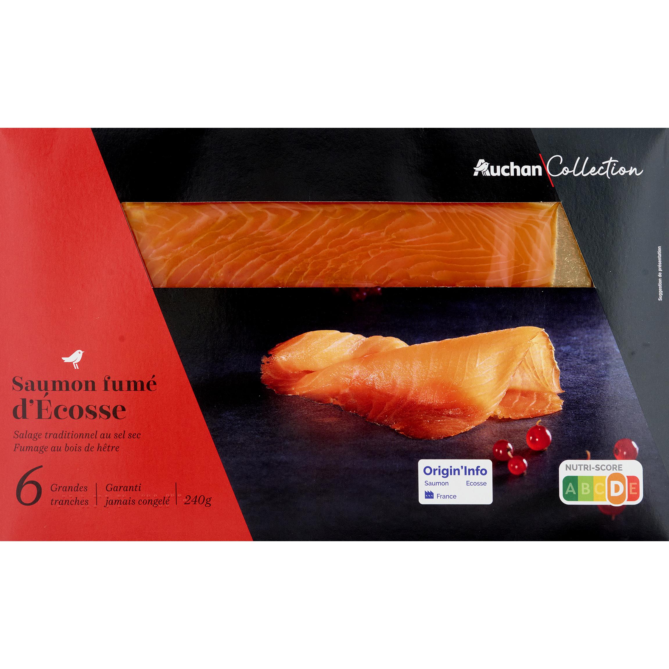 AUCHAN COLLECTION Saumon fumé d'Ecosse 6 tranches 240g