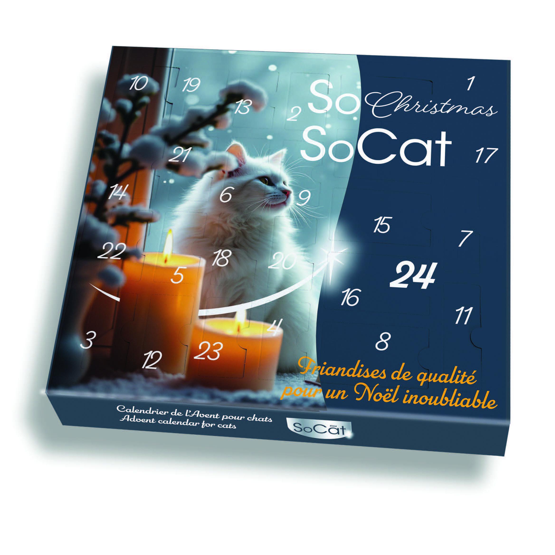 SOCAT Calendrier de l'Avent friandises pour chat 24 friandises 1 pièce