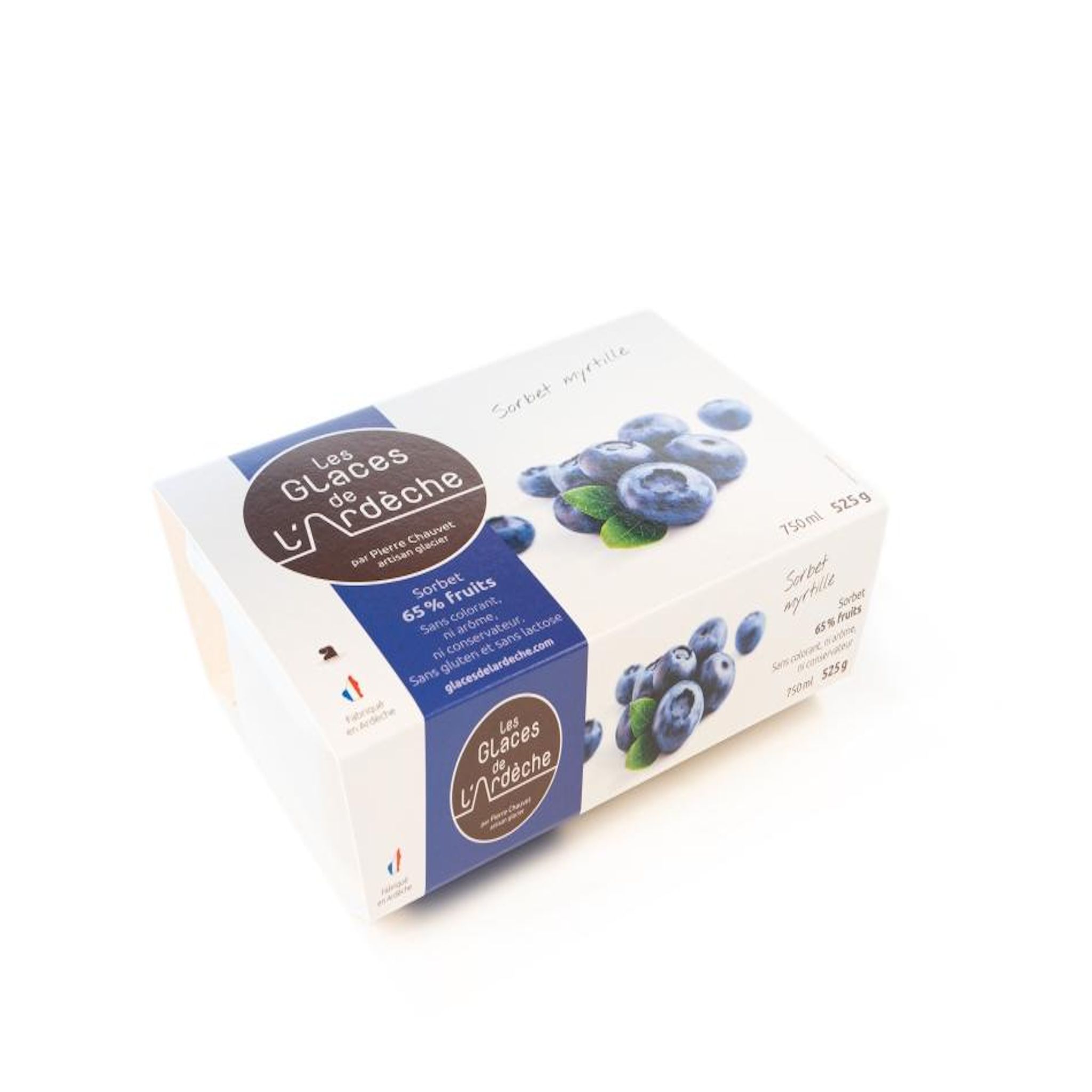 LES GLACES DE L'ARDECHE Sorbet myrtilles 450g