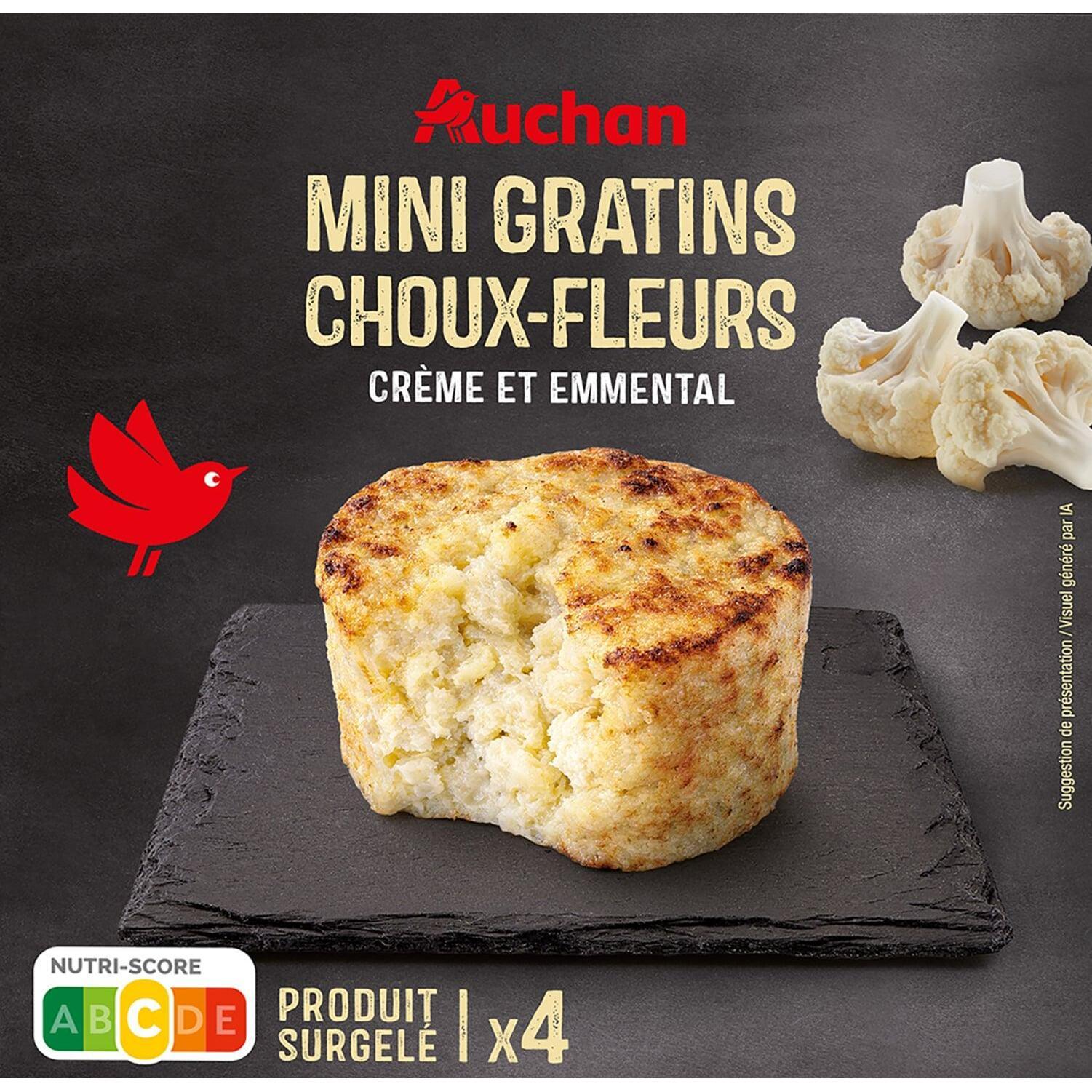 AUCHAN Mini gratins choux-fleurs 480g