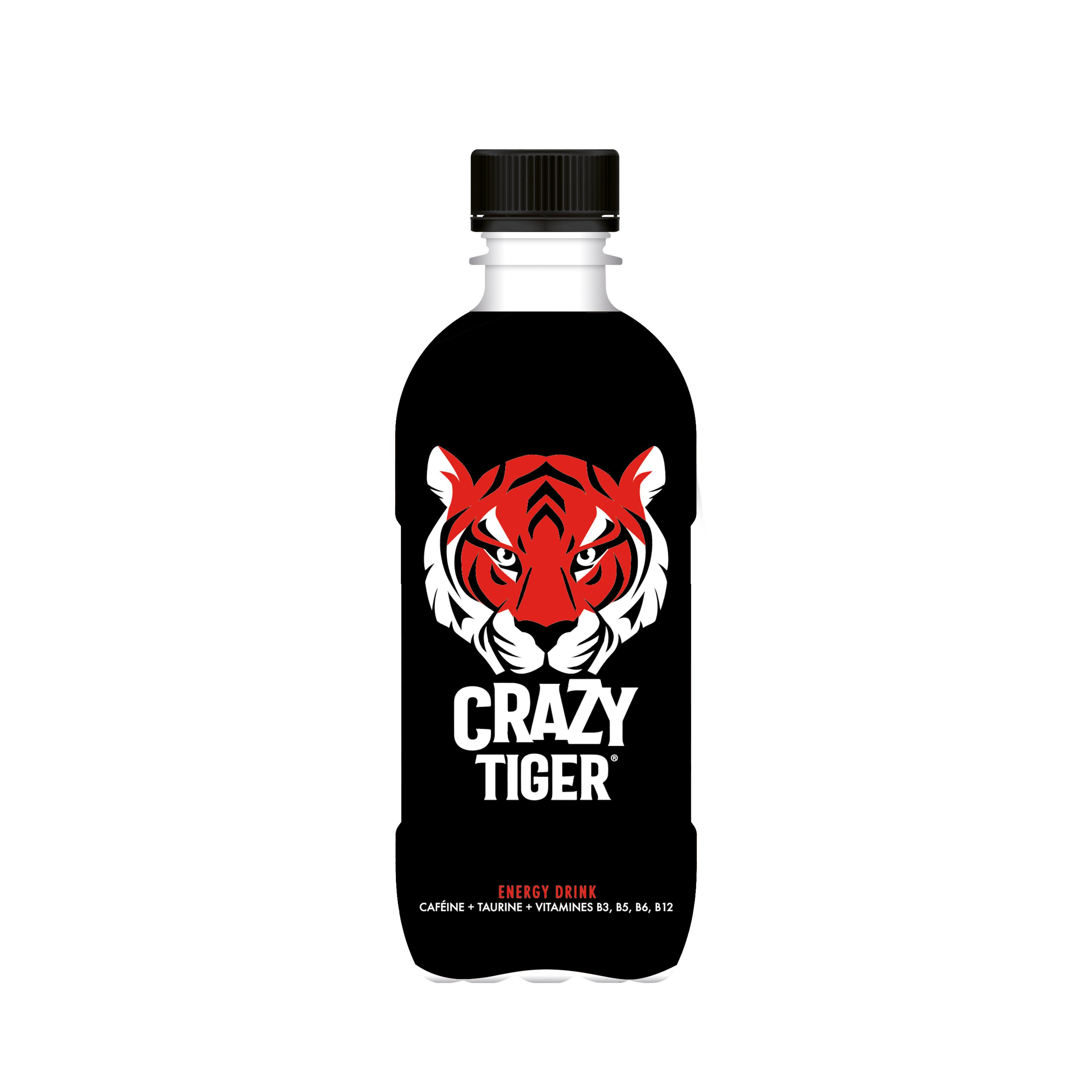 CRAZY TIGER Boisson énergisante à la taurine et caféine bouteille 35cl