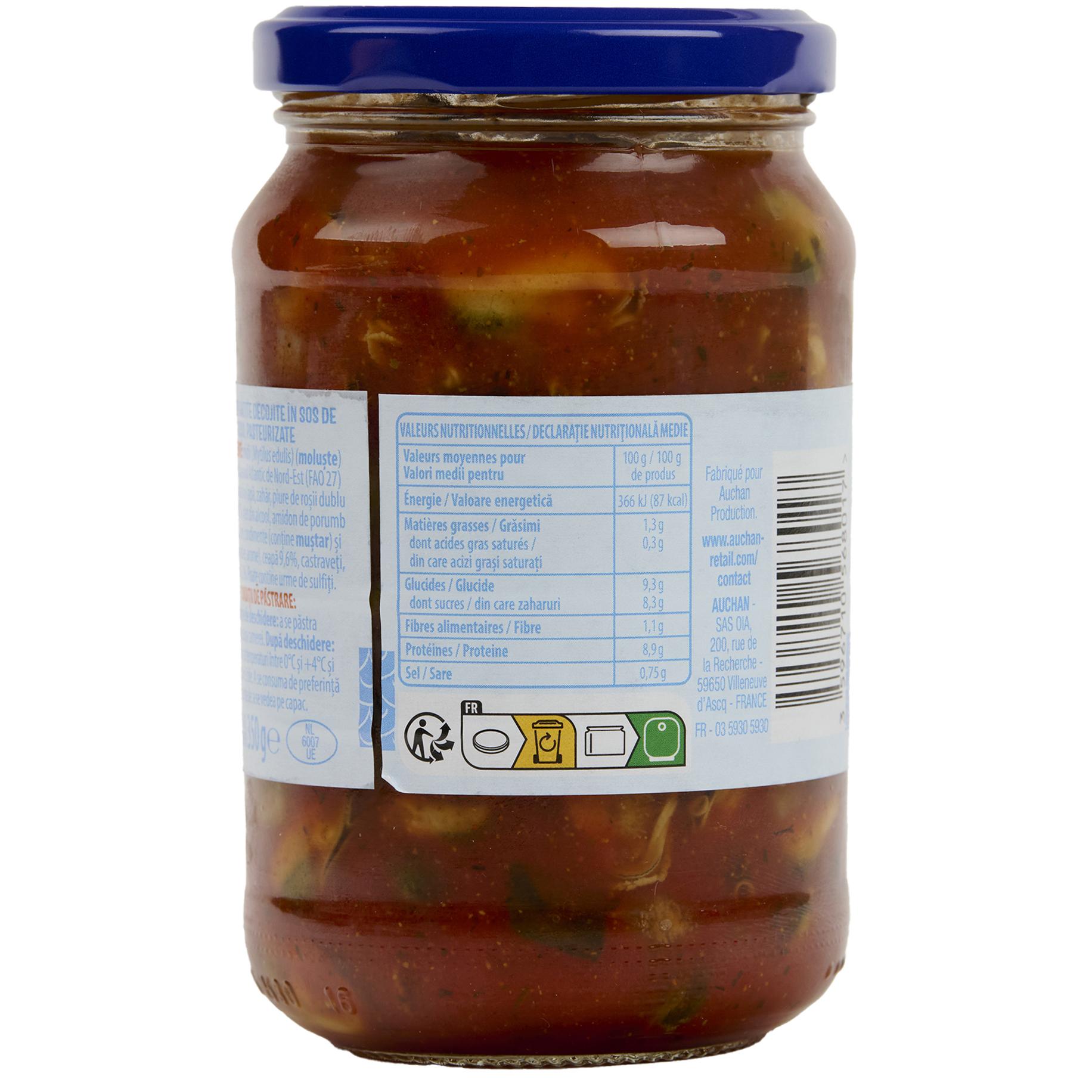 Voir la diapositive 2 : AUCHAN Moules à la catalane MSC 350g