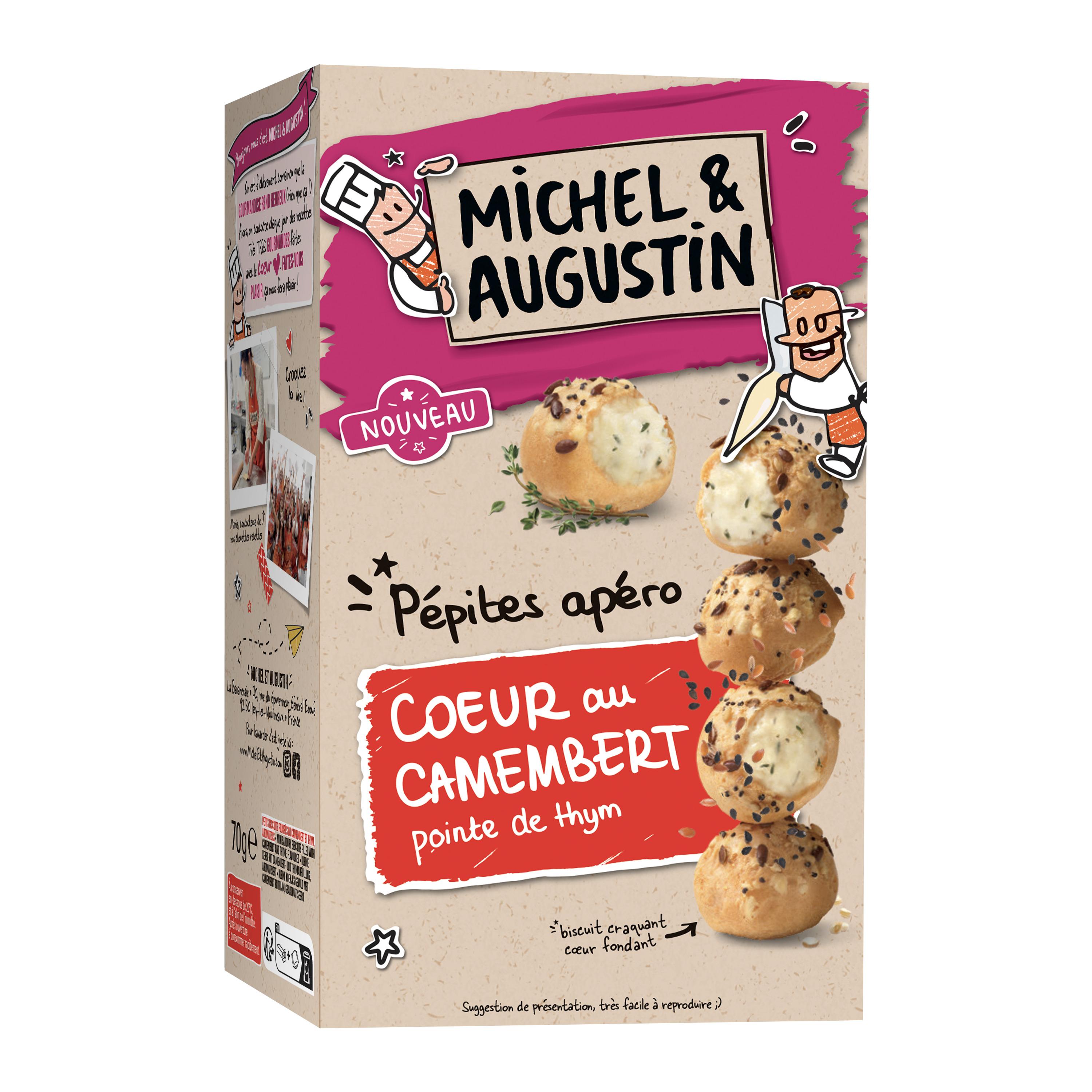 MICHEL ET AUGUSTIN Petits sablés fourrés au camembert et thym au sel de Guérande 70g