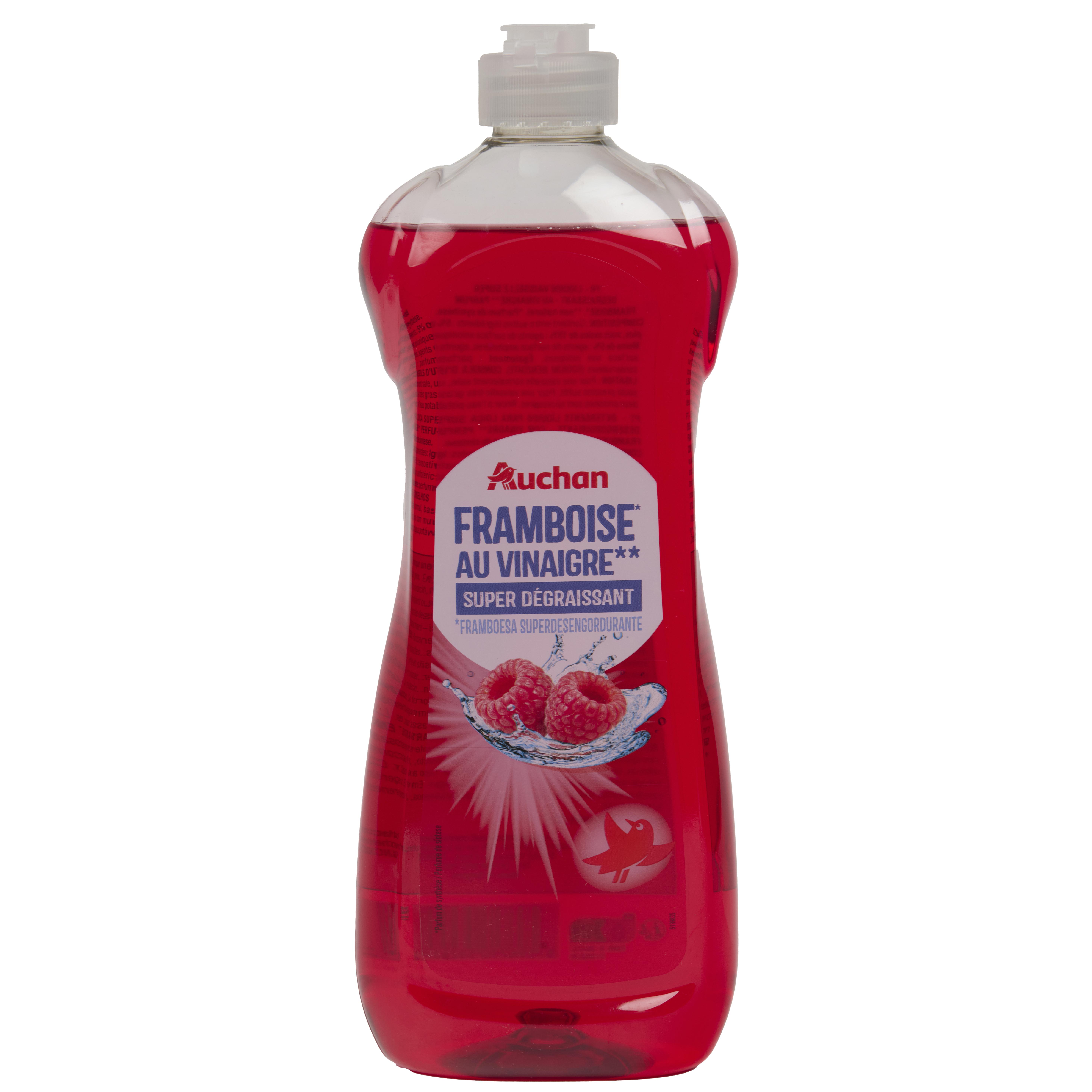 AUCHAN Liquide vaisselle flacon super dégraissant au vinaigre de framboise 750ml