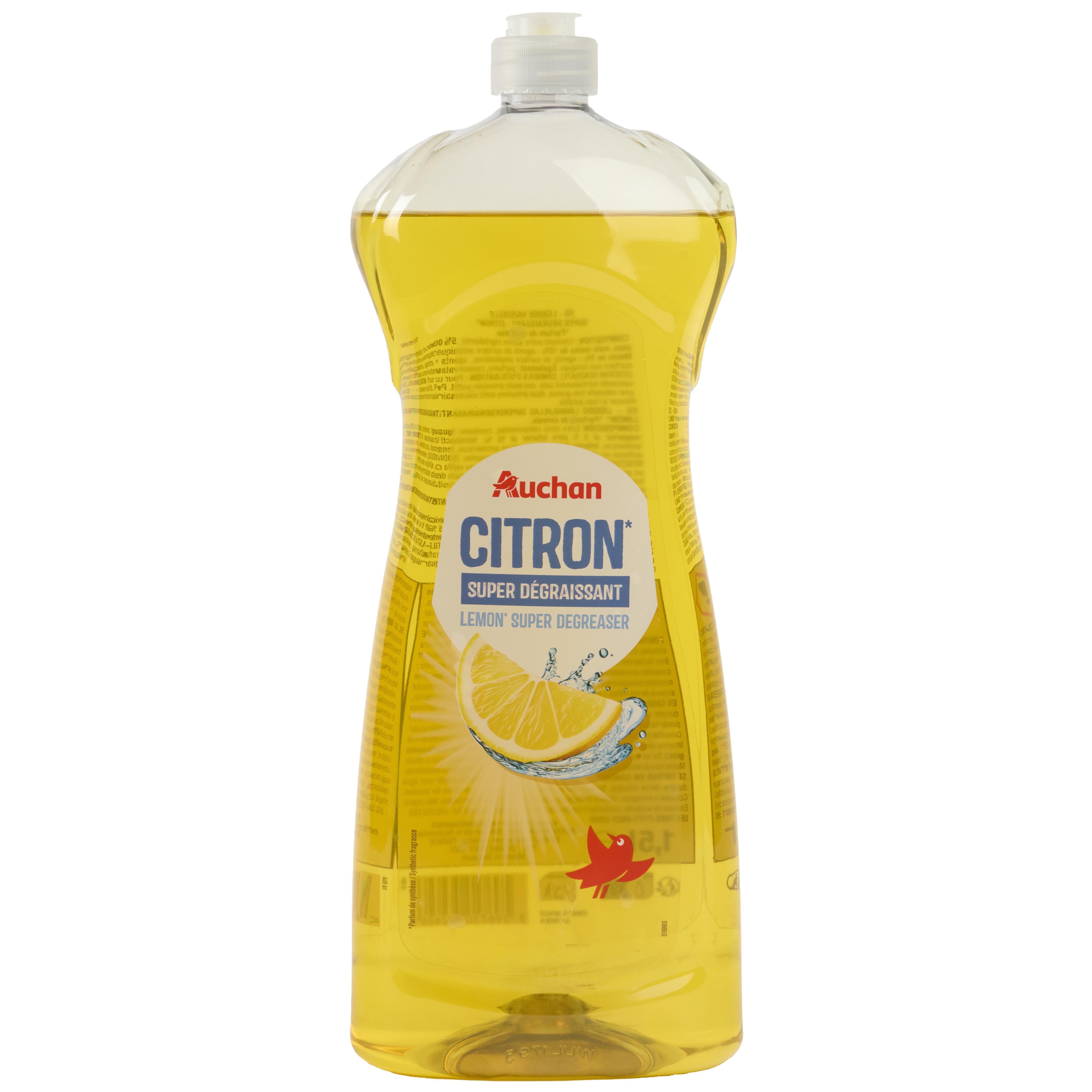 AUCHAN Liquide vaisselle super dégraissant citron 1,5l