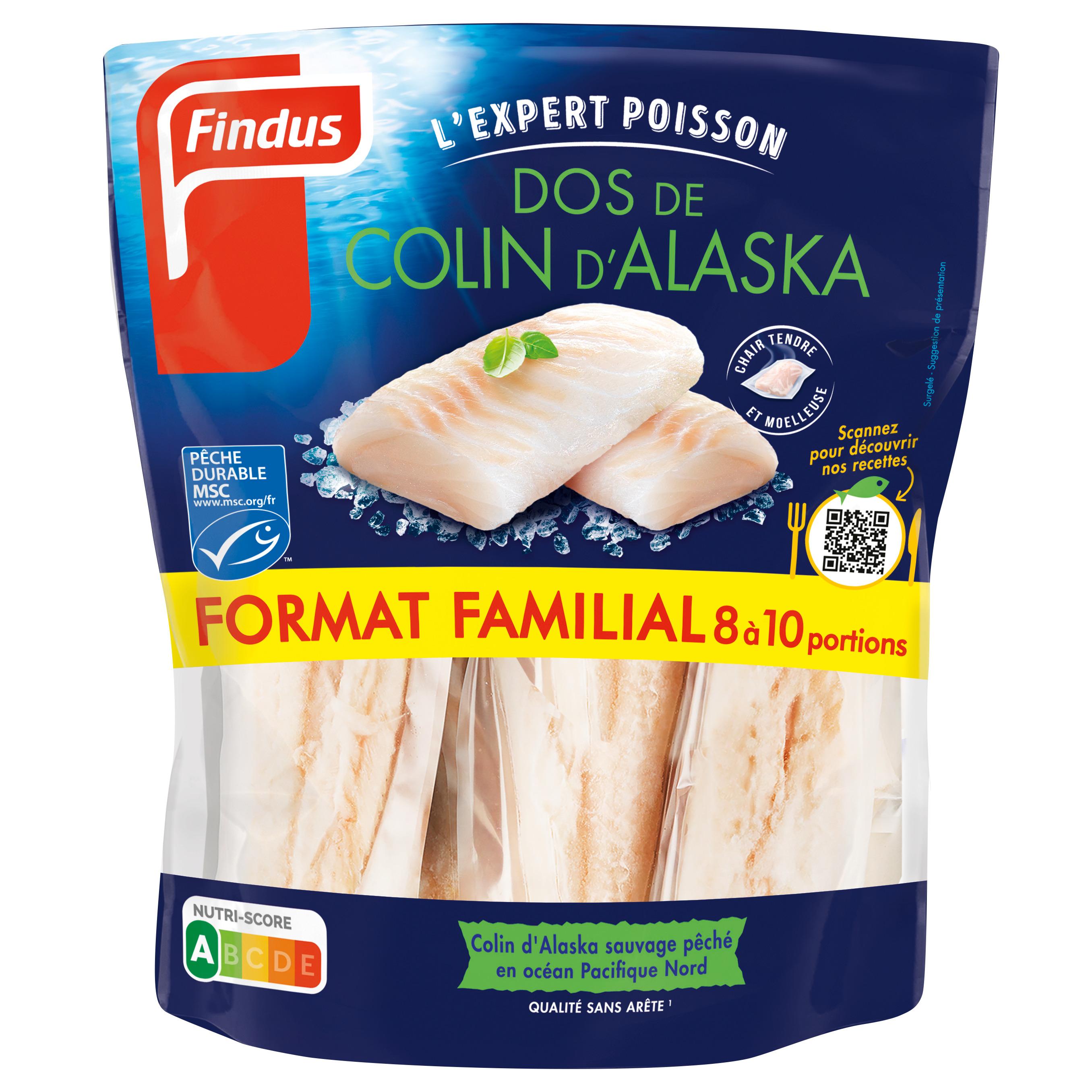 FINDUS Dos de colin d'Alaska sans peau sans arêtes MSC 660g