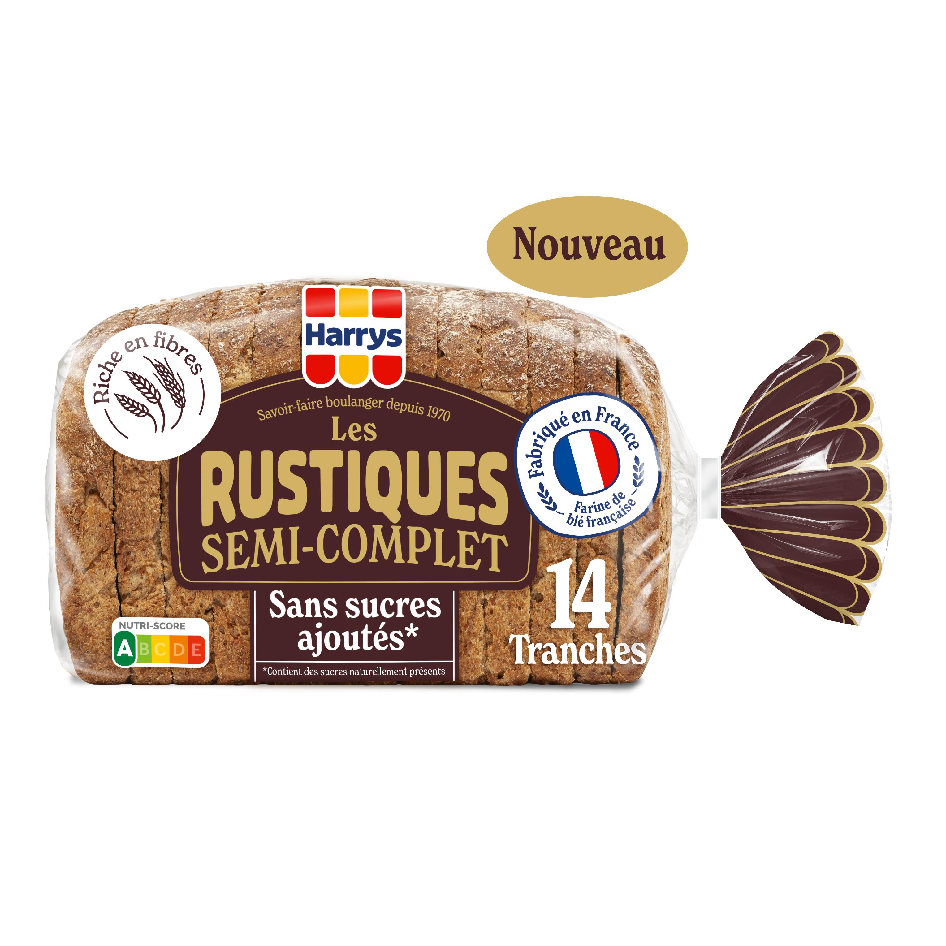 HARRYS Les Rustiques pain de mie semi-complet 450g