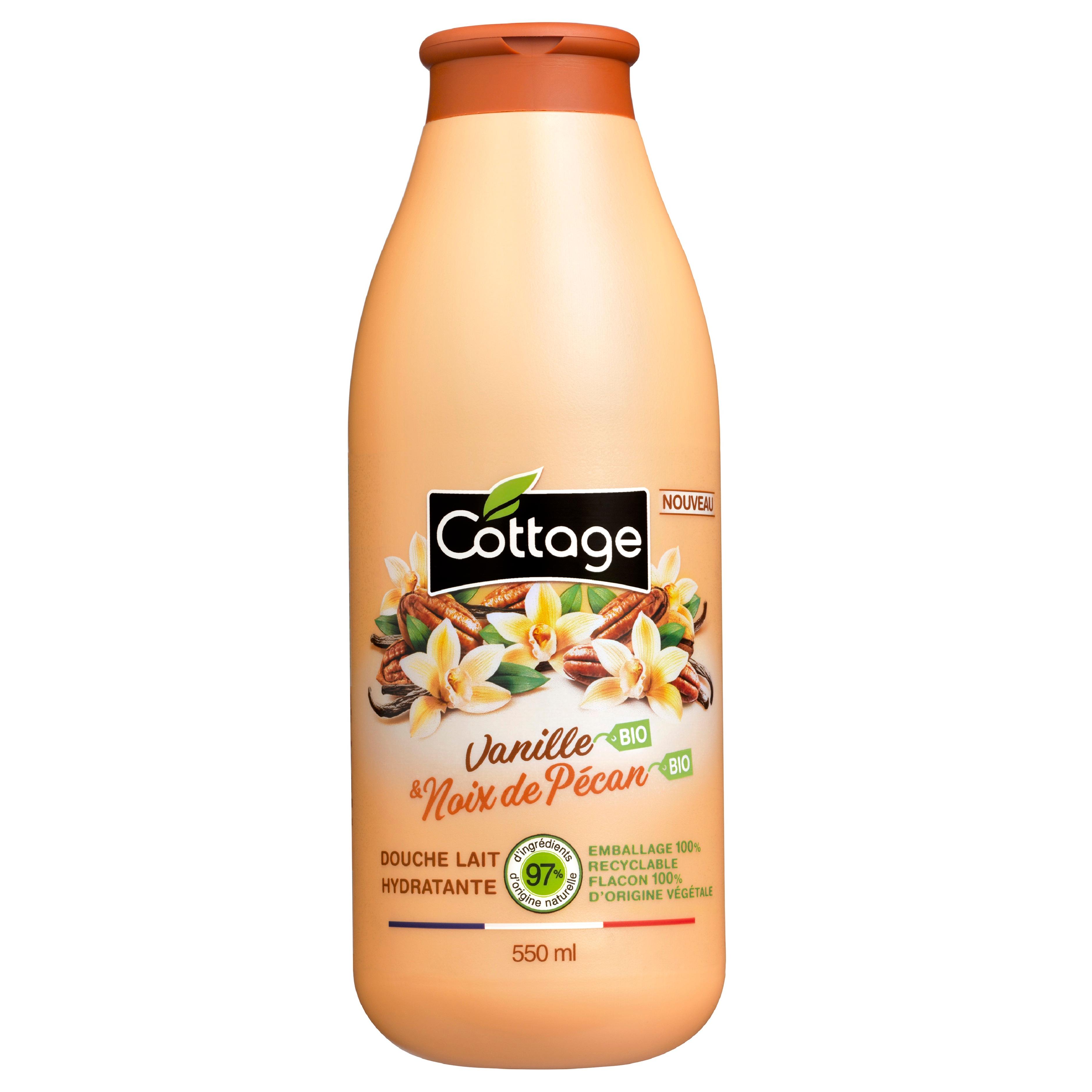 COTTAGE Douche lait hydratante vanille bio et noix de pécan bio 550ml