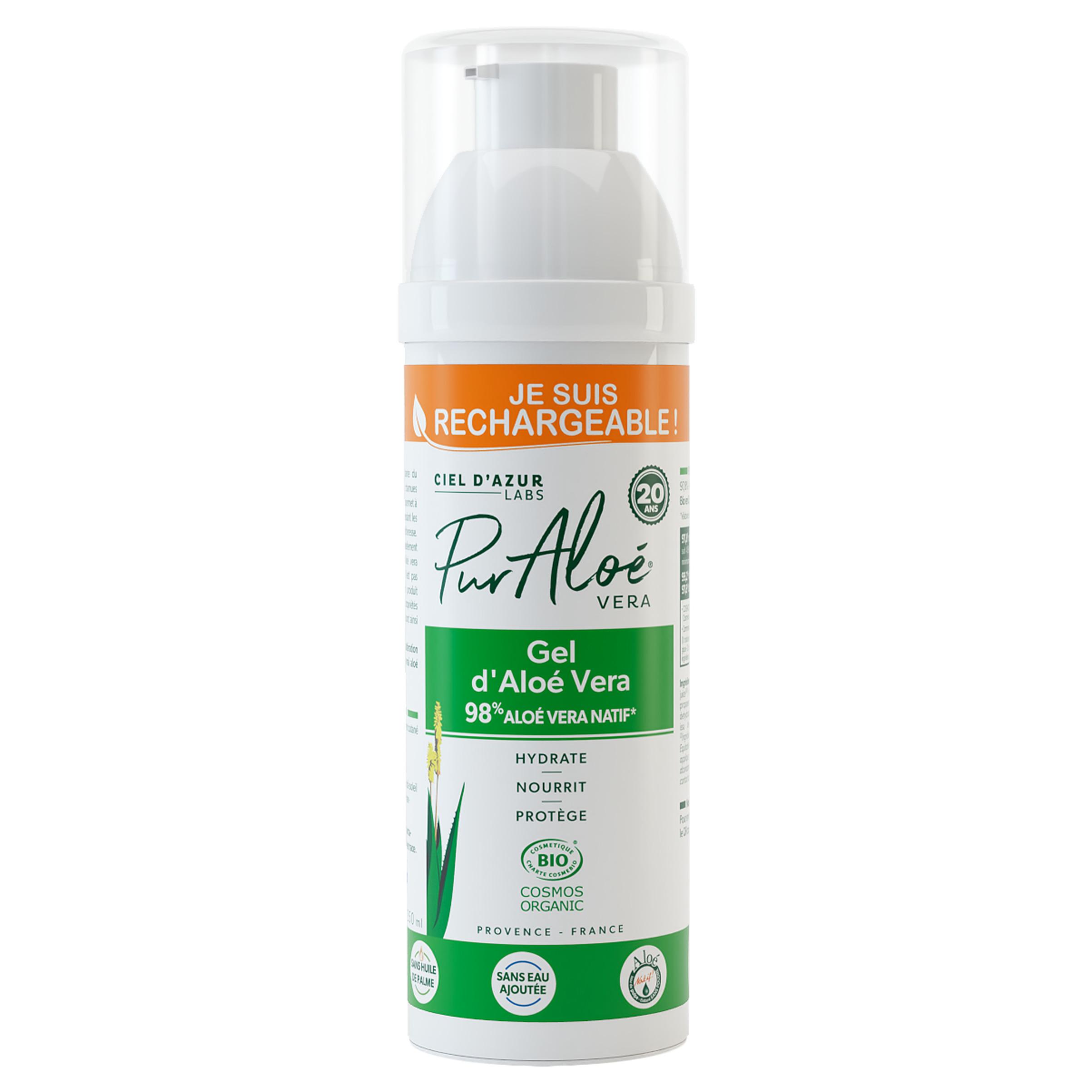 PUR'ALOE Gel d'aloe vera bio hydrate nourrit protège 250ml