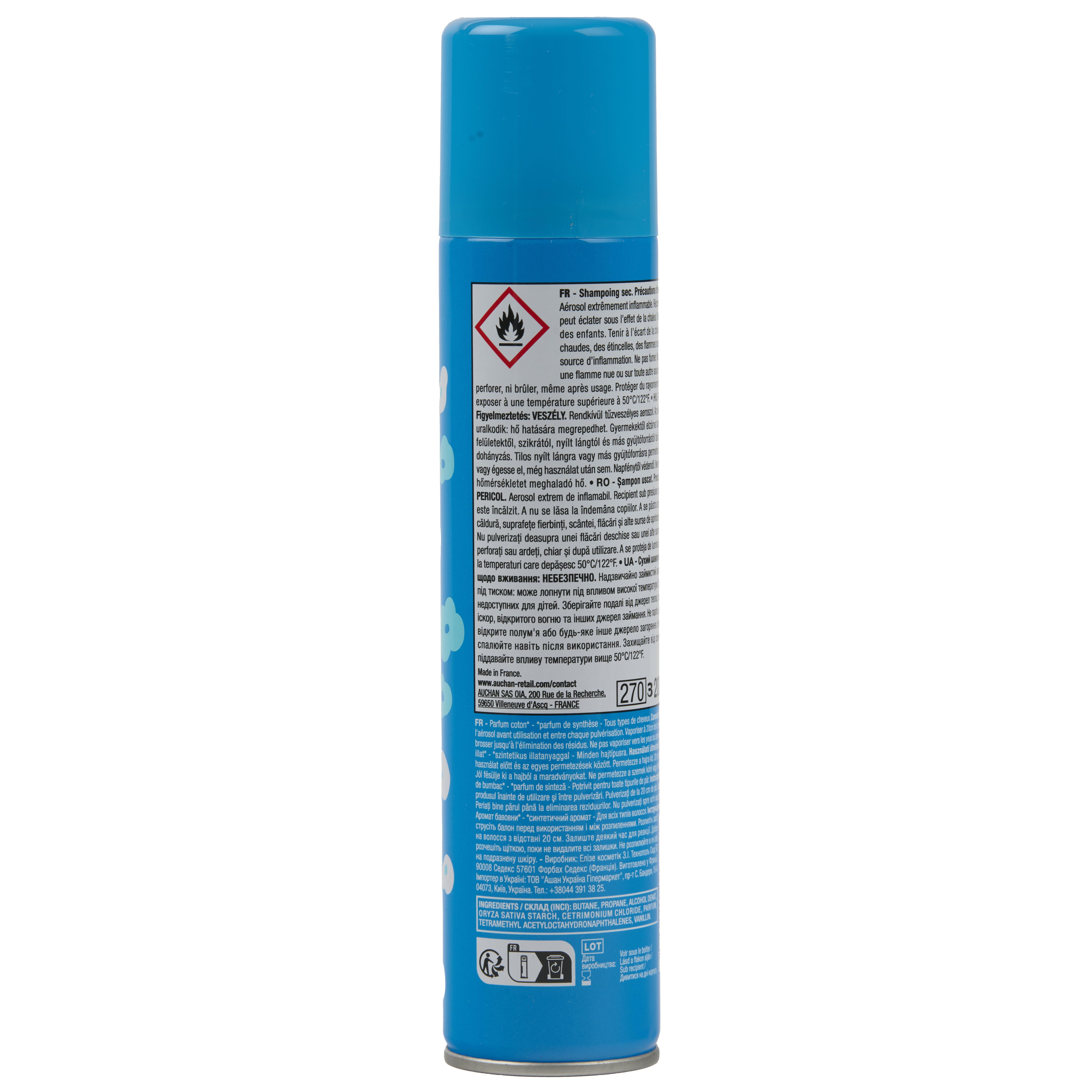 Voir la diapositive 3 : COSMIA Shampoing sec coton 200ml