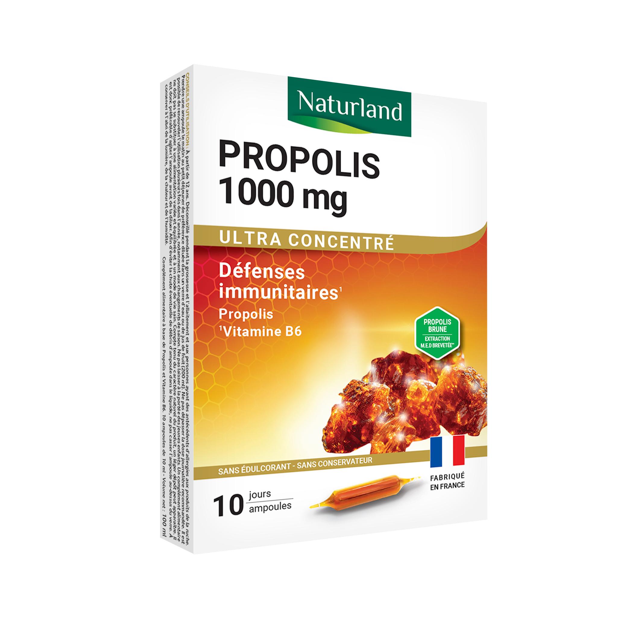 NATURLAND Propolis 1000mg complément alimentaire ultra concentré 10 ampoules