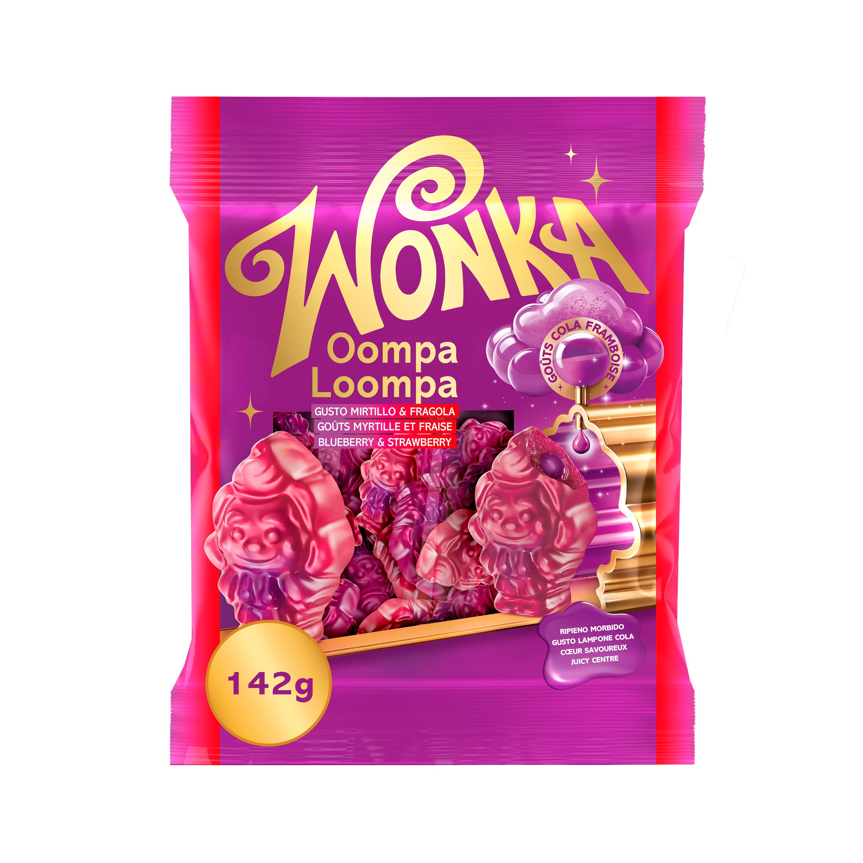 WONKA Bonbons gélifiés Oompa Loompa goûts fraise et myrtille et cola framboise 142g