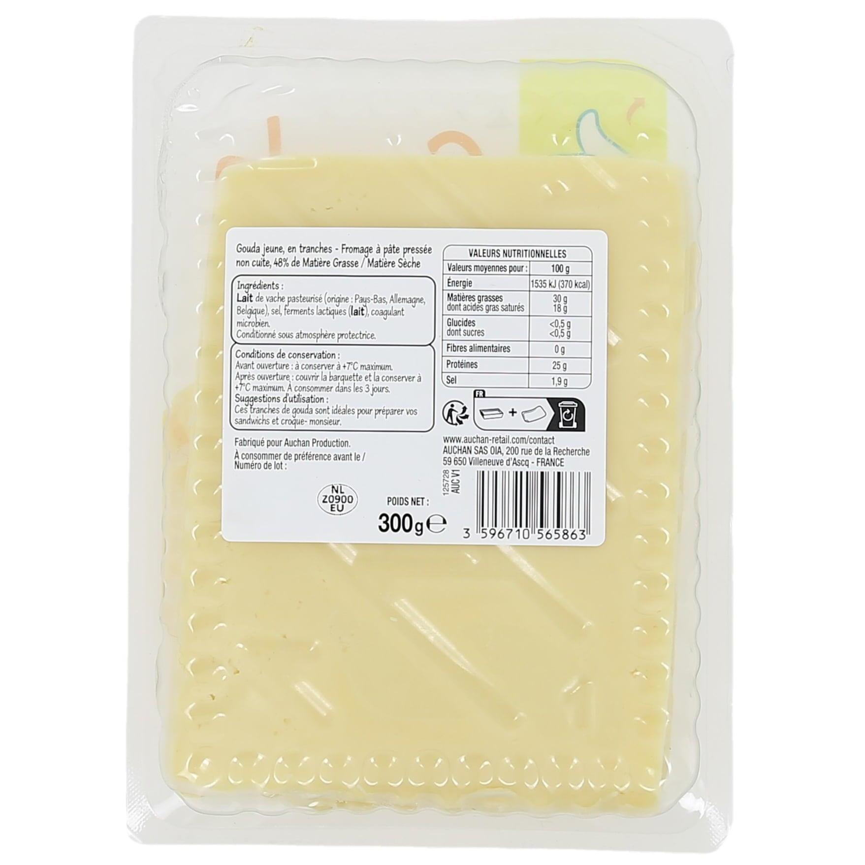 Voir la diapositive 2 : POUCE Gouda en tranches 20 tranches 300g