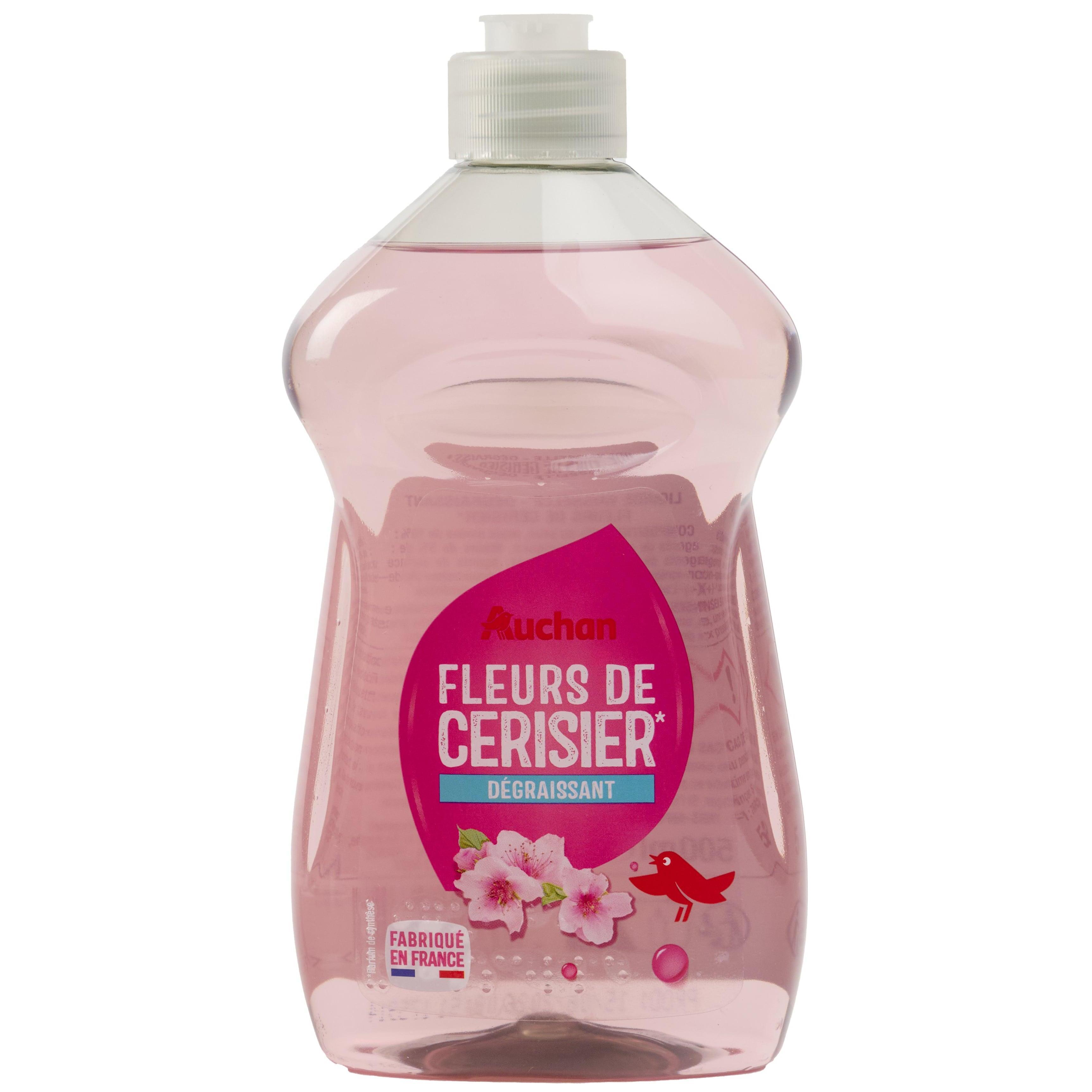 Voir la diapositive 1 : AUCHAN Liquide vaisselle dégraissant fleurs de cerisier 500ml