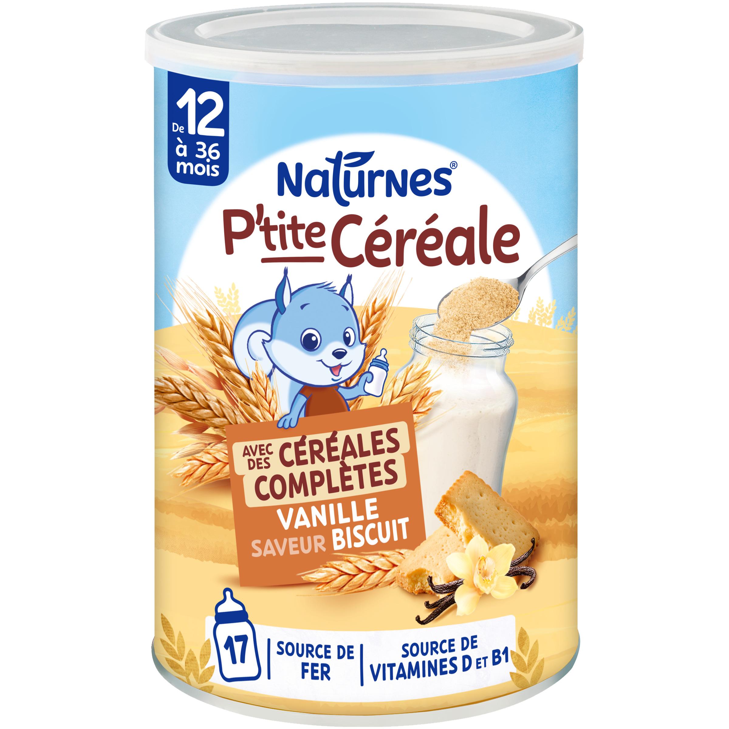 NATURNES P'tite Céréale céréales complètes vanille en poudre saveur biscuit dès 12 mois 415g