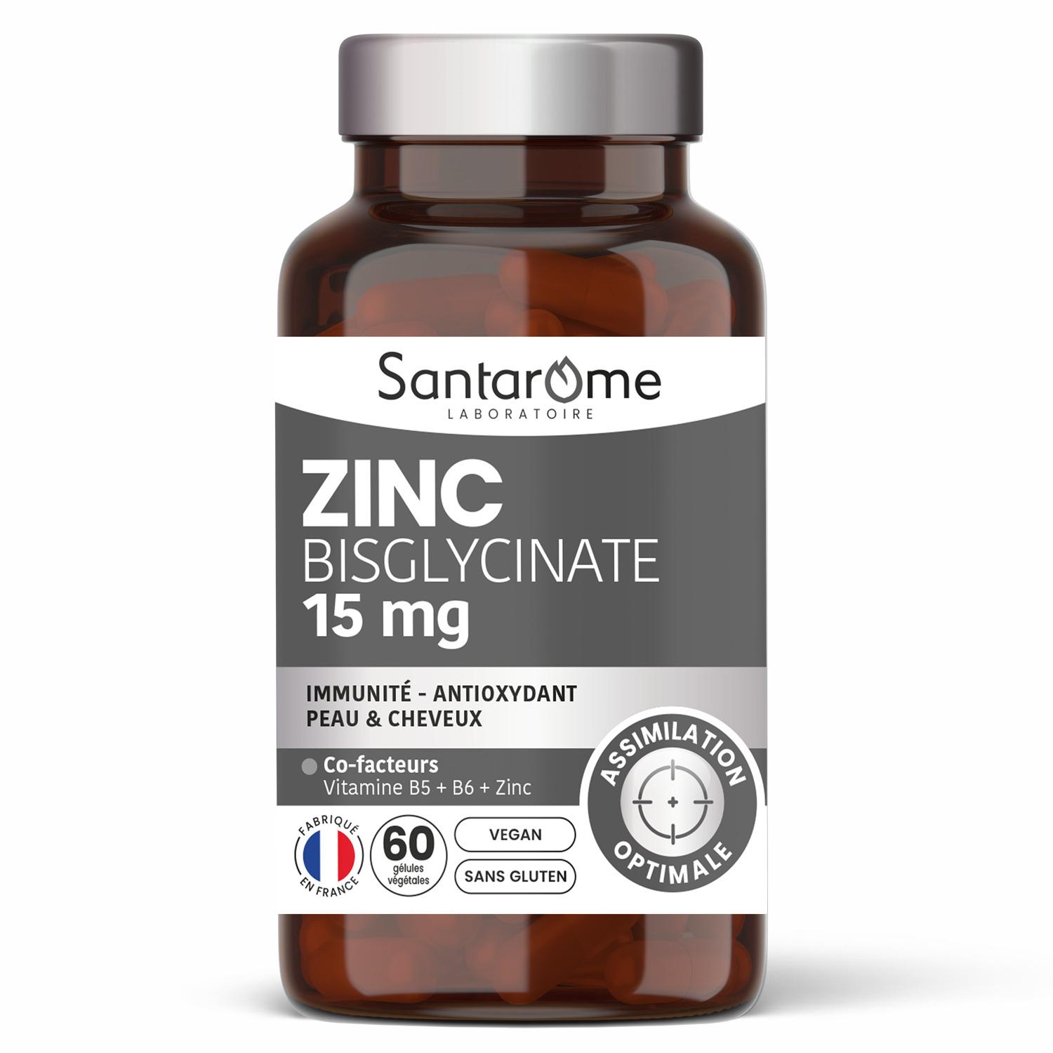 SANTAROME Zinc bisglycinate en gélules 60 pièces