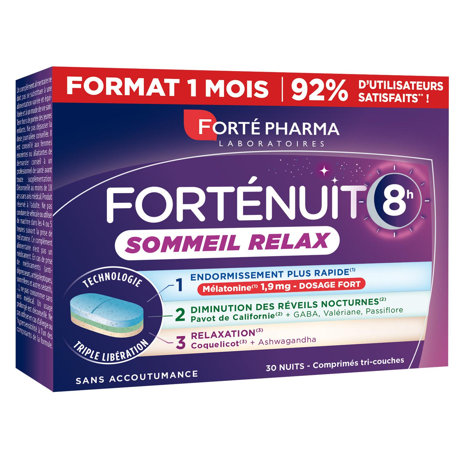 FORTE PHARMA Forténuit 8h sommeil relax 30 comprimés