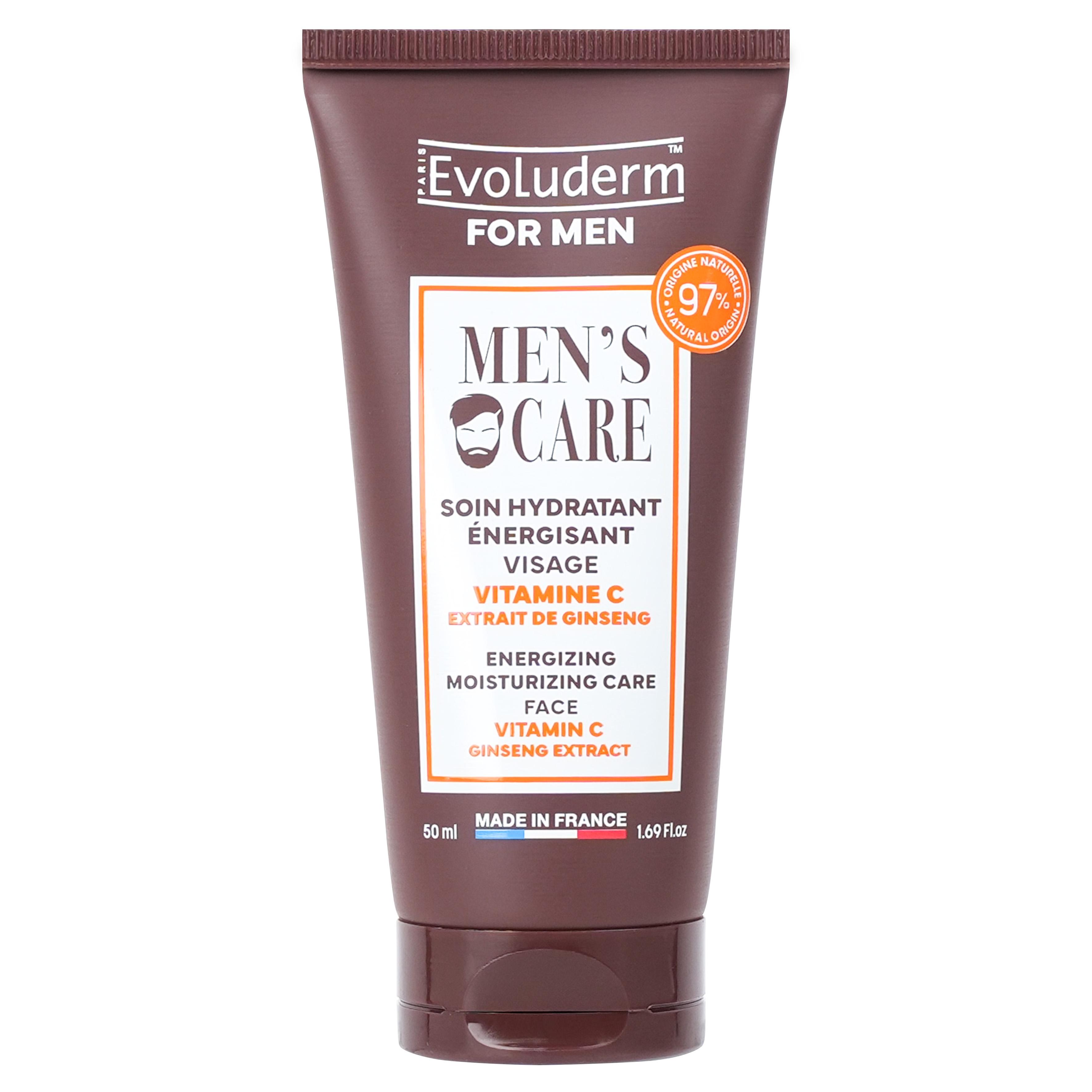 EVOLUDERM For Men Soin visage hydratant énergisant à la vitamine C et extrait de ginseng 50ml