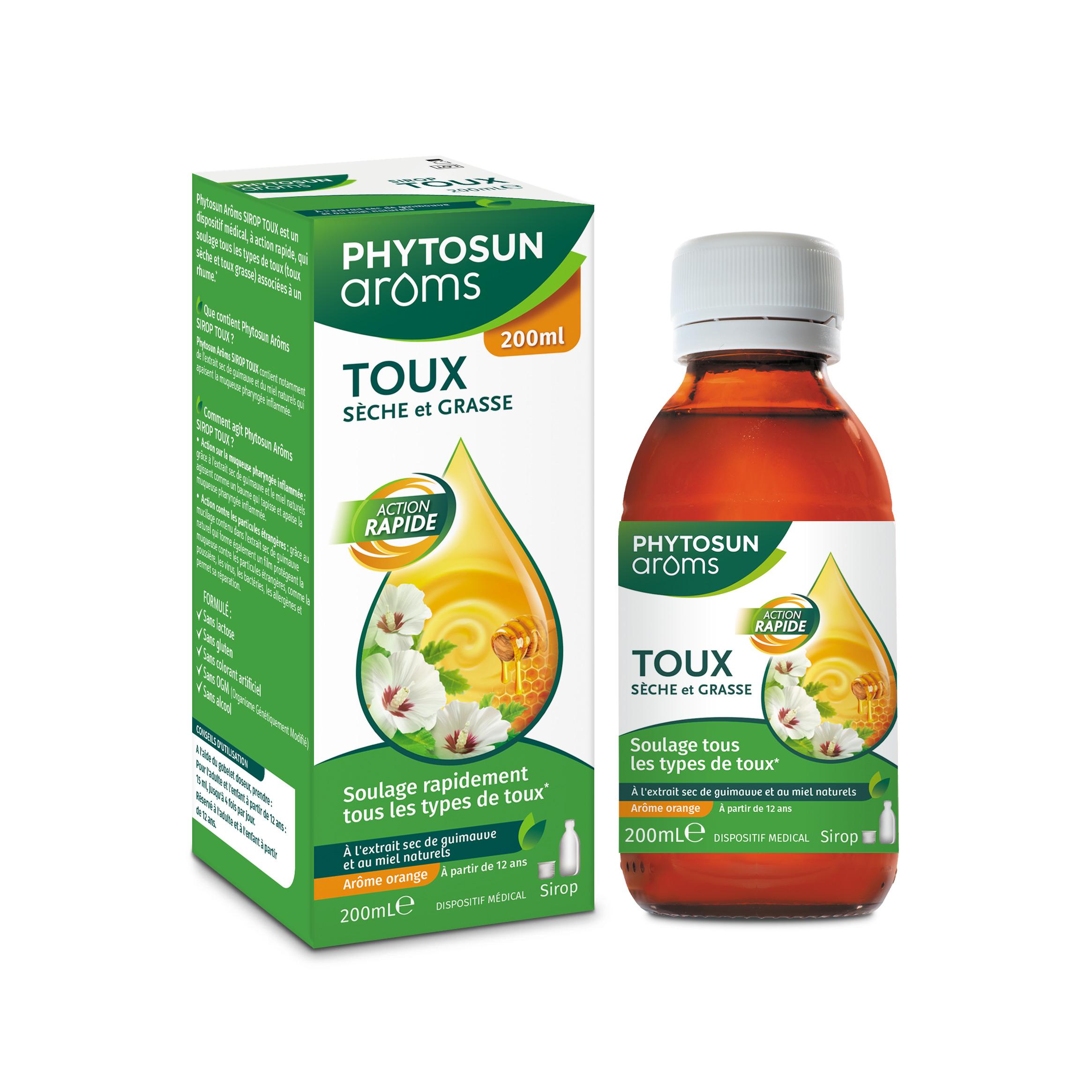 PHYTOSUN Sirop soulage tous les types de toux arôme orange 200ml