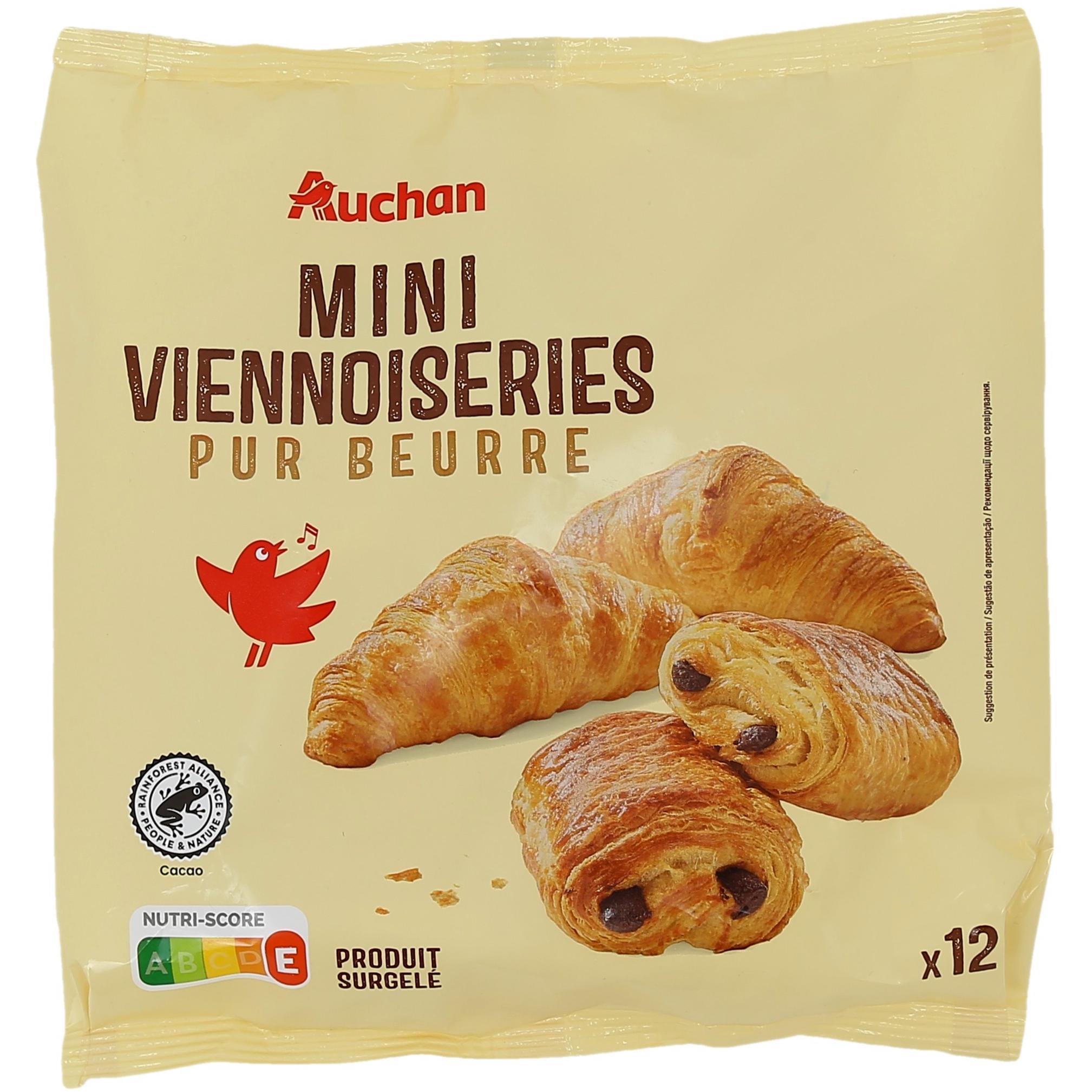 AUCHAN Assortiment de mini viennoiseries 12 pièces 372g