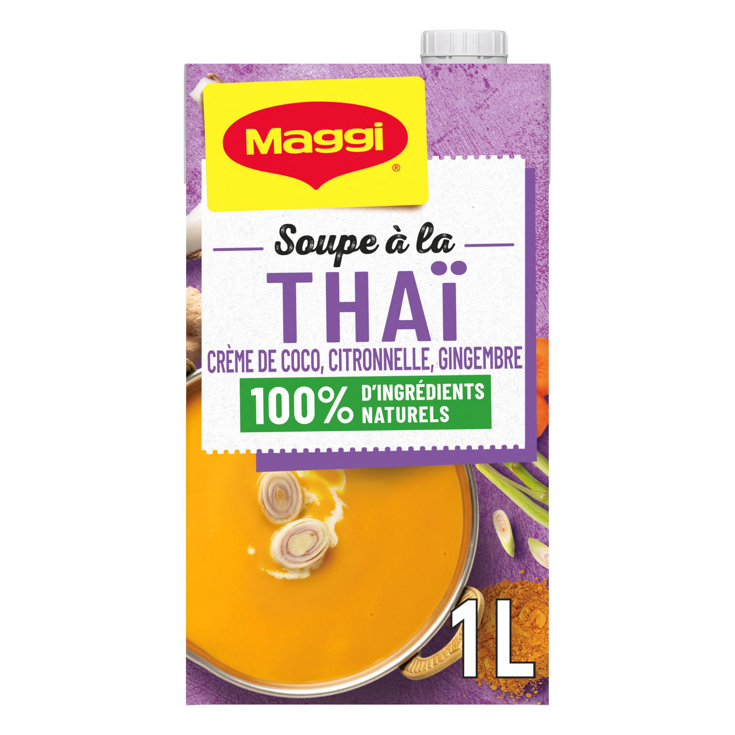 MAGGI Soupe liquide brique à la crème de coco citronnelle et épices 4 personnes 1l
