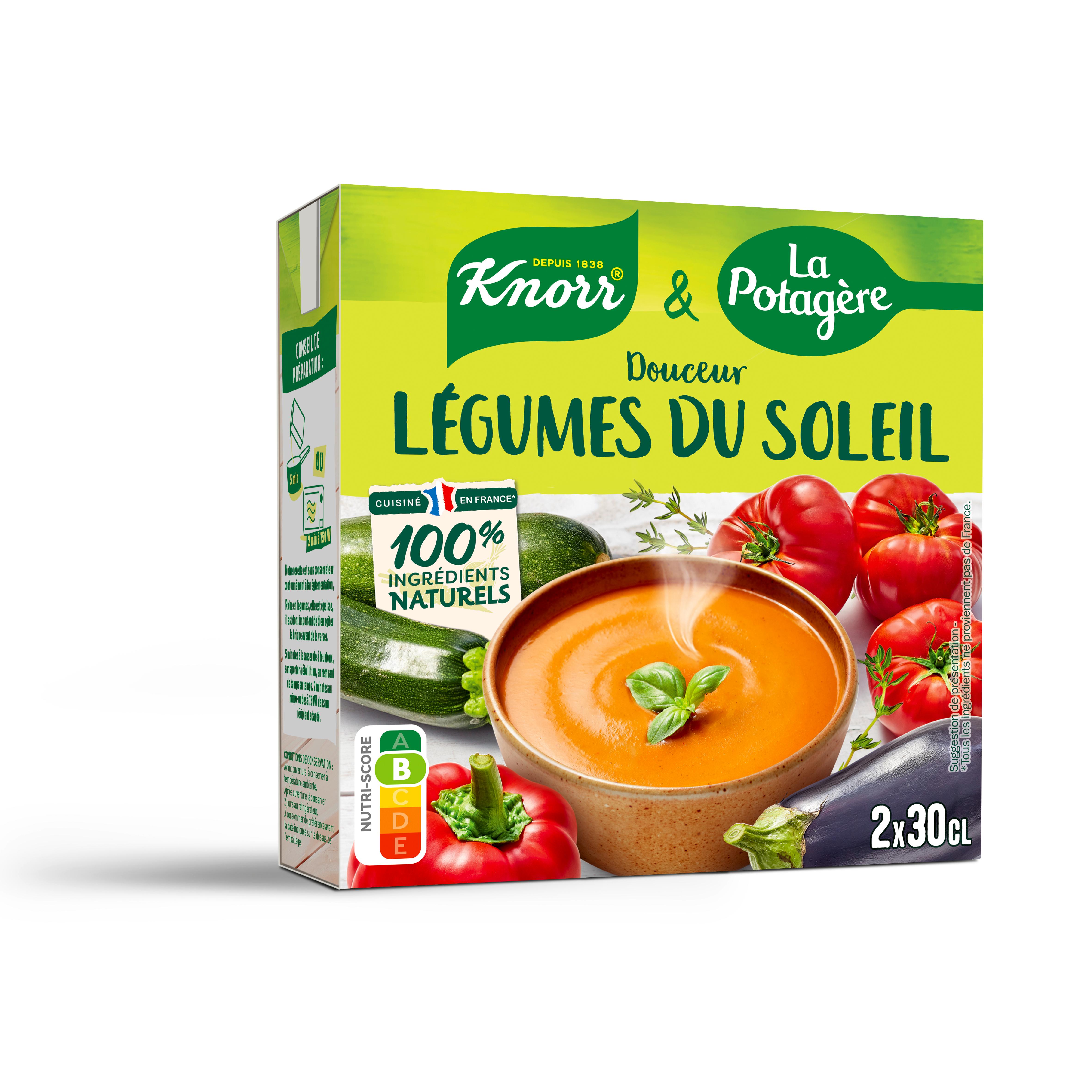 KNORR & LA POTAGERE Douceur de légumes du soleil 2x1 portion 2x30cl