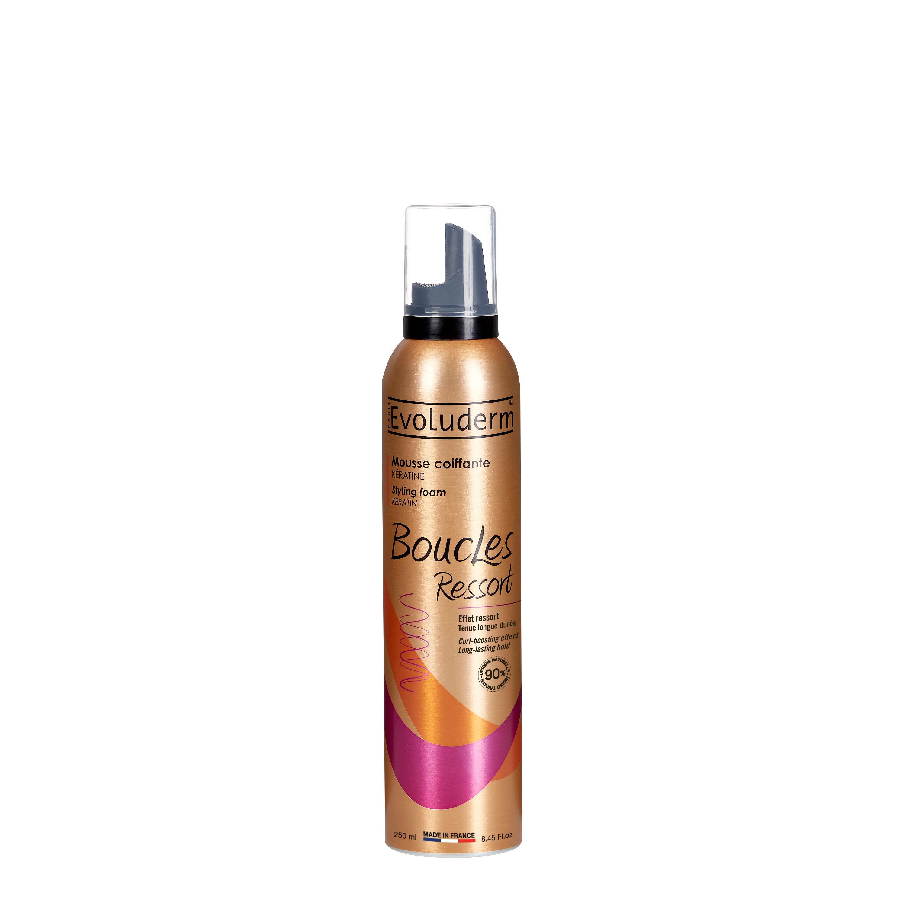 EVOLUDERM Boucles Ressort Mousse coiffante kératine 250ml