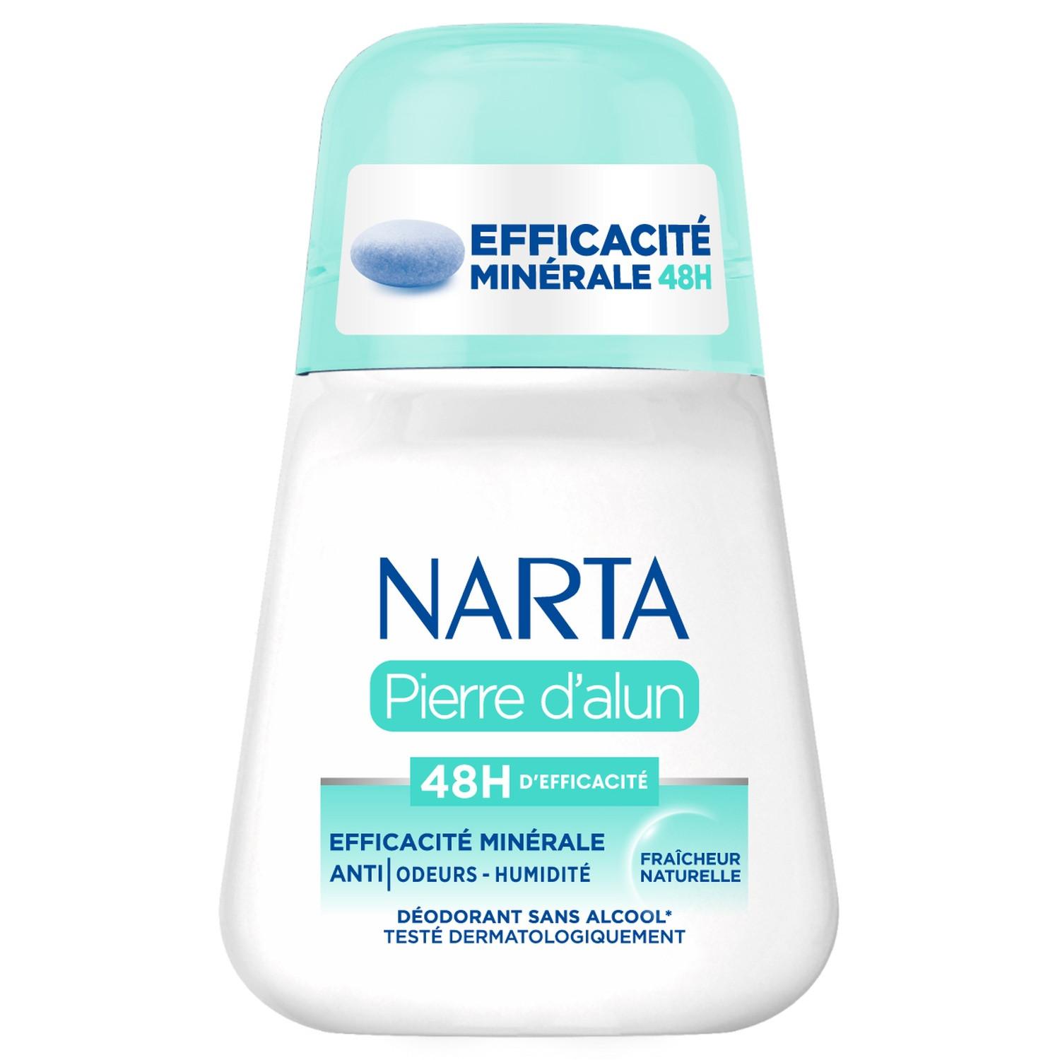 NARTA Déodorant Pierre d'Alun 48H sans alcool rollon 50ml