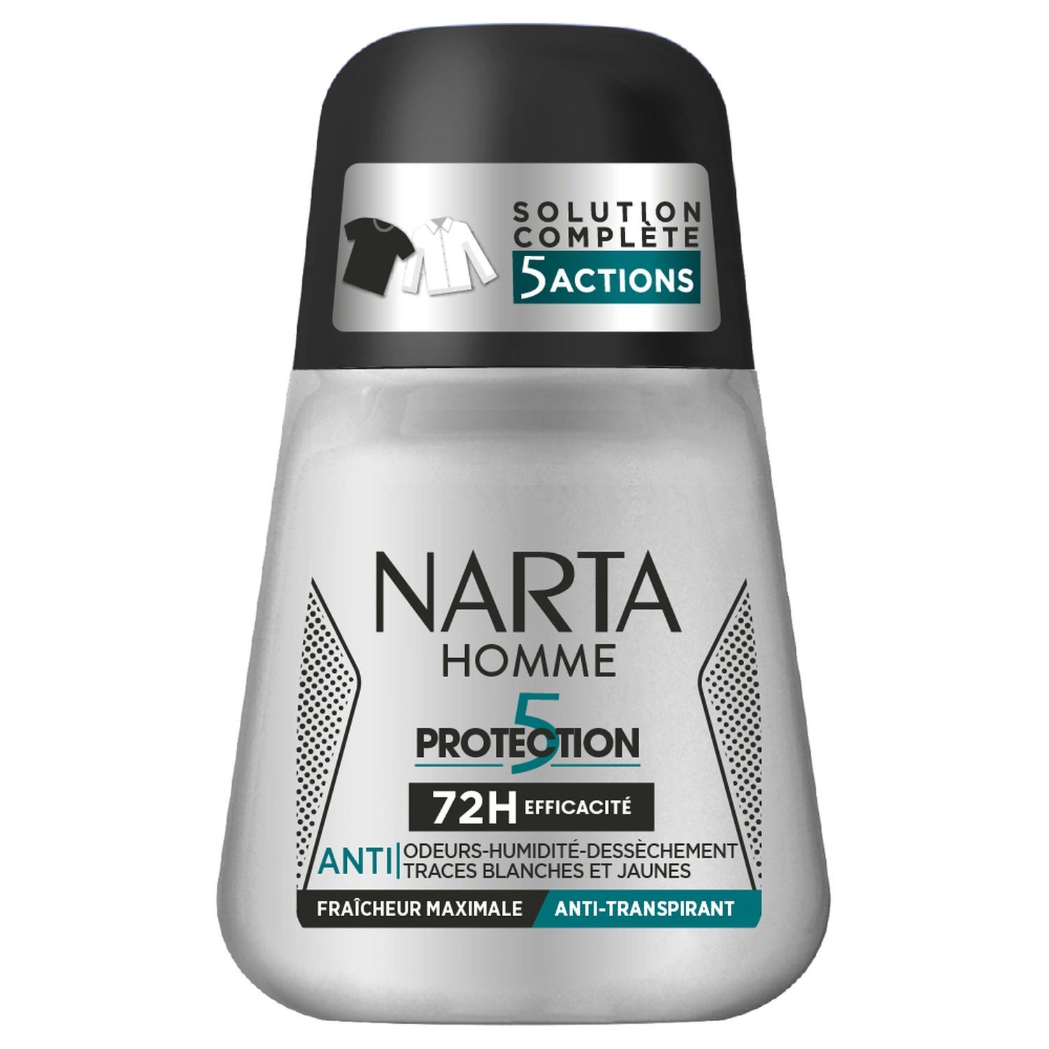 NARTA Homme déodorant anti transpirant protection 5 efficacité 72h 50ml