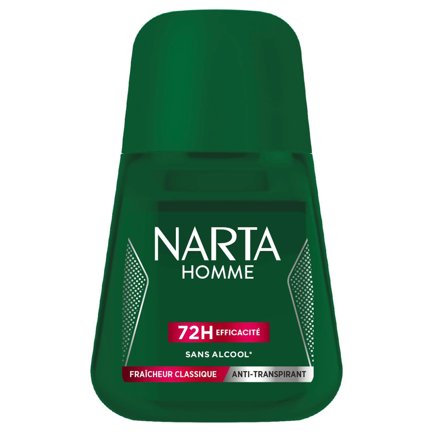 NARTA Homme déodorant bille 72H efficacité fraîcheur Classique 50ml