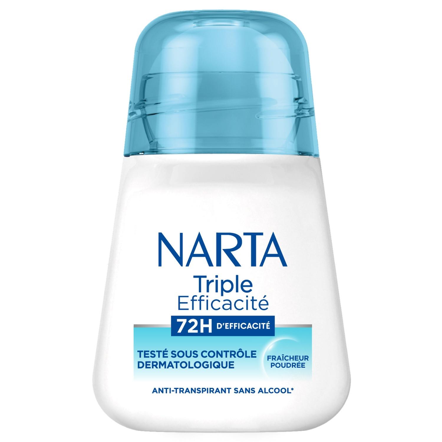 NARTA Triple Efficacité Déodorant bille 72H fraîcheur poudrée 50ml