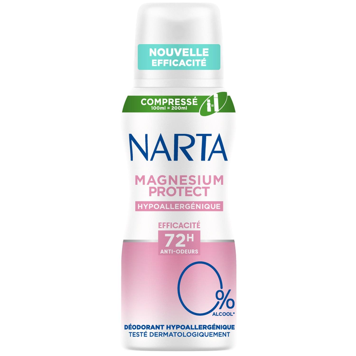 NARTA Magnésium Protect Hypoallergénique Déodorant spray compressé 72H 100ml