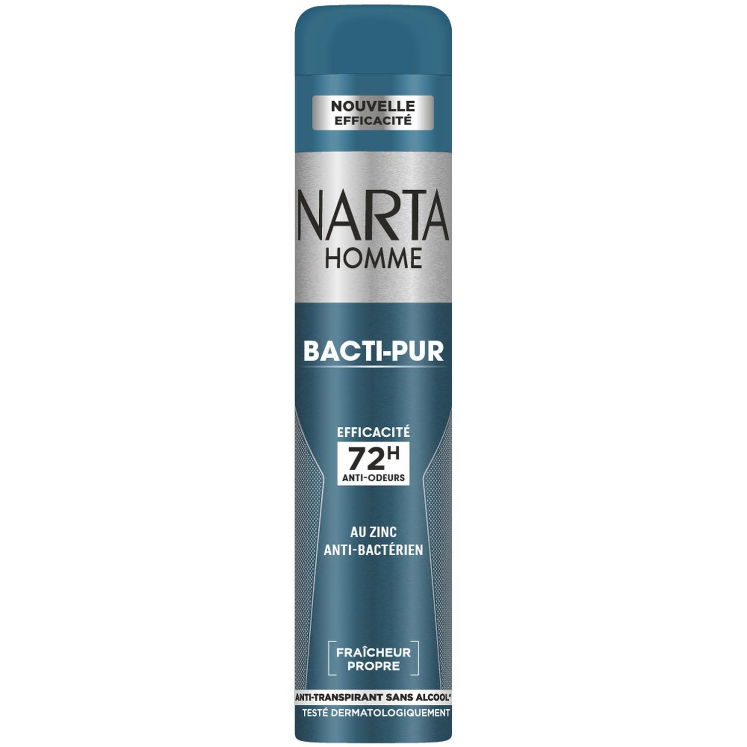 NARTA Homme Bacti-Pur Déodorant spray 72H fraicheur propre 200ml