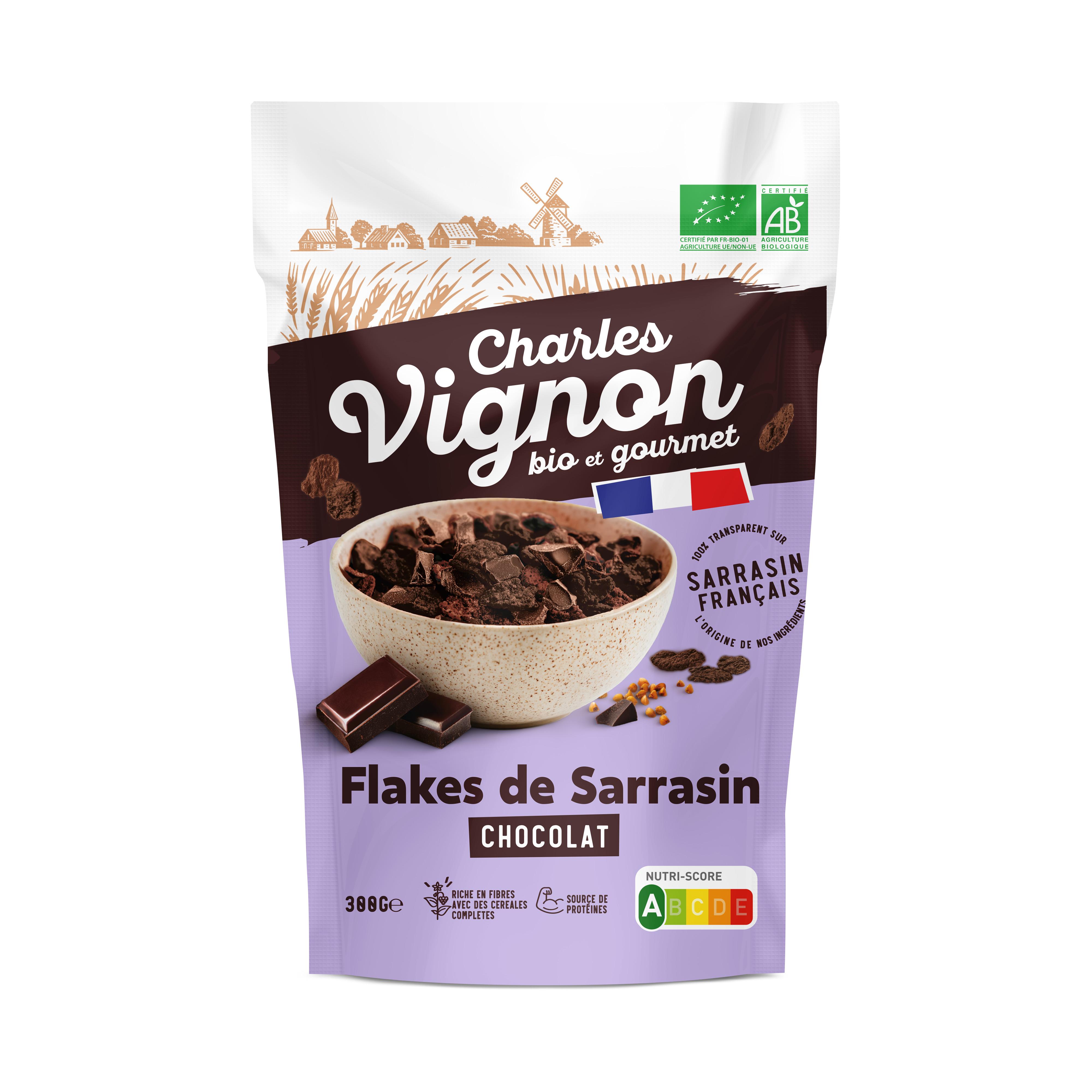 CHARLES VIGNON Flakes de sarrasin au chocolat bio 300g