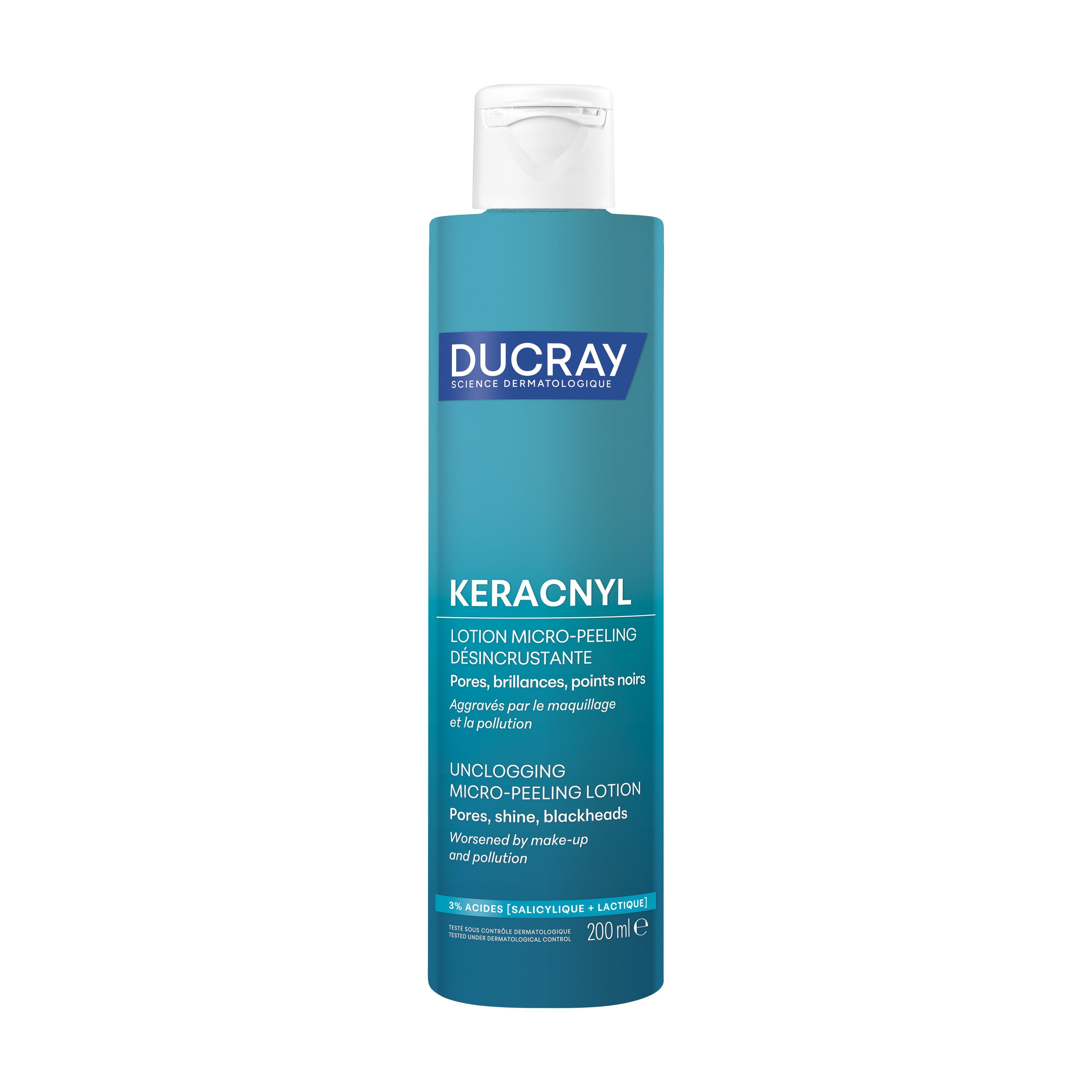DUCRAY Keracnyl Lotion visage micro-peeling désincrustante acide salicylique et acide lactique 200ml