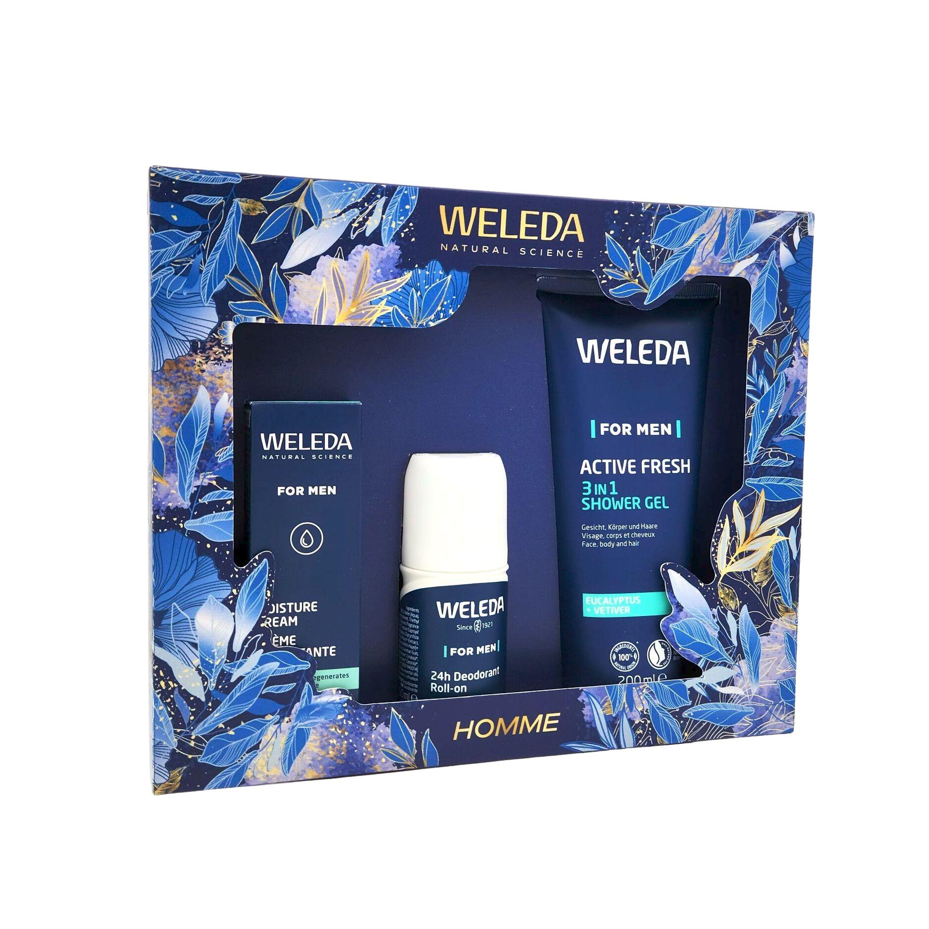 WELEDA Coffret Noël homme crème hydratante + déodorant + gel douche 1 coffret