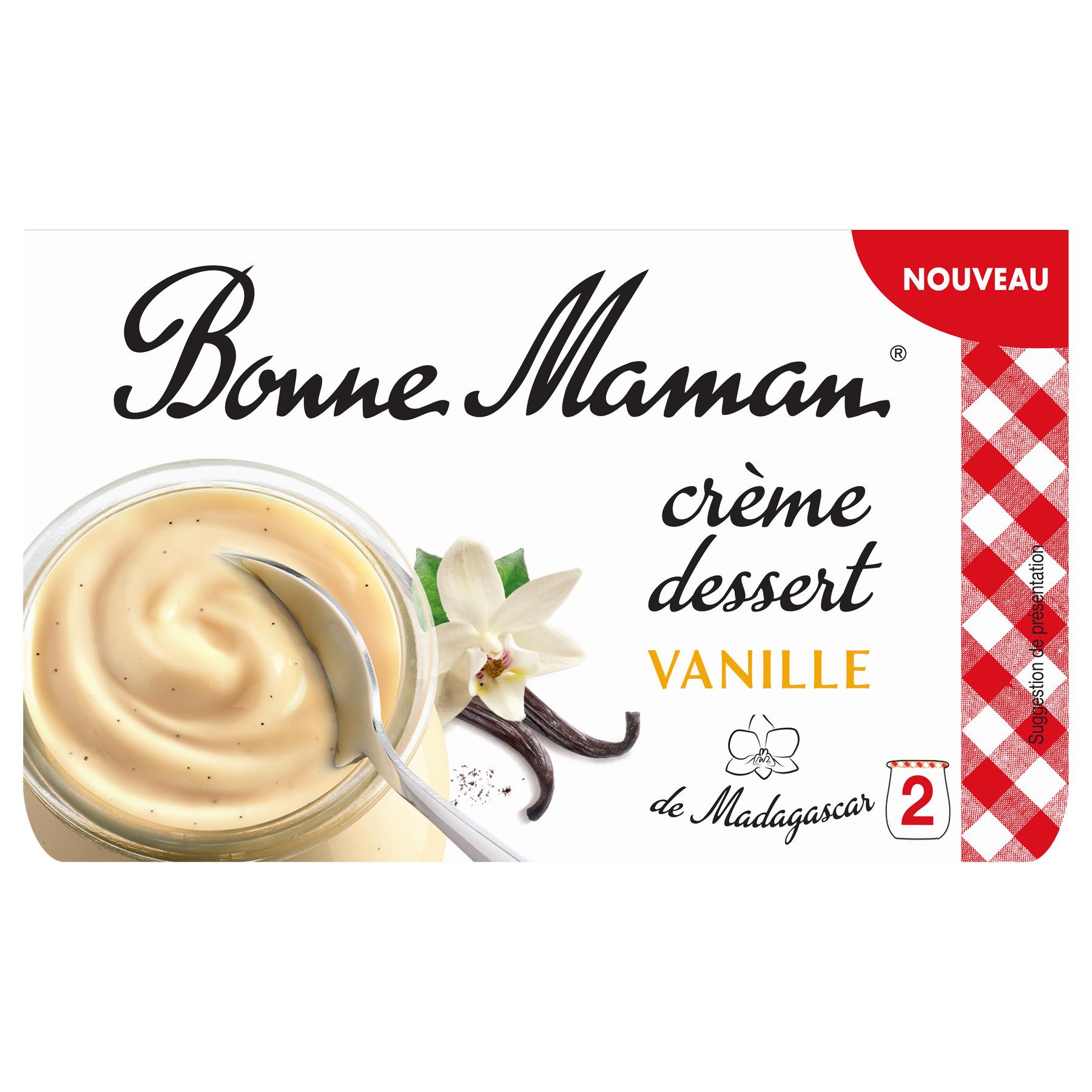 BONNE MAMAN Crème dessert à la vanille de Madagascar 2x115g