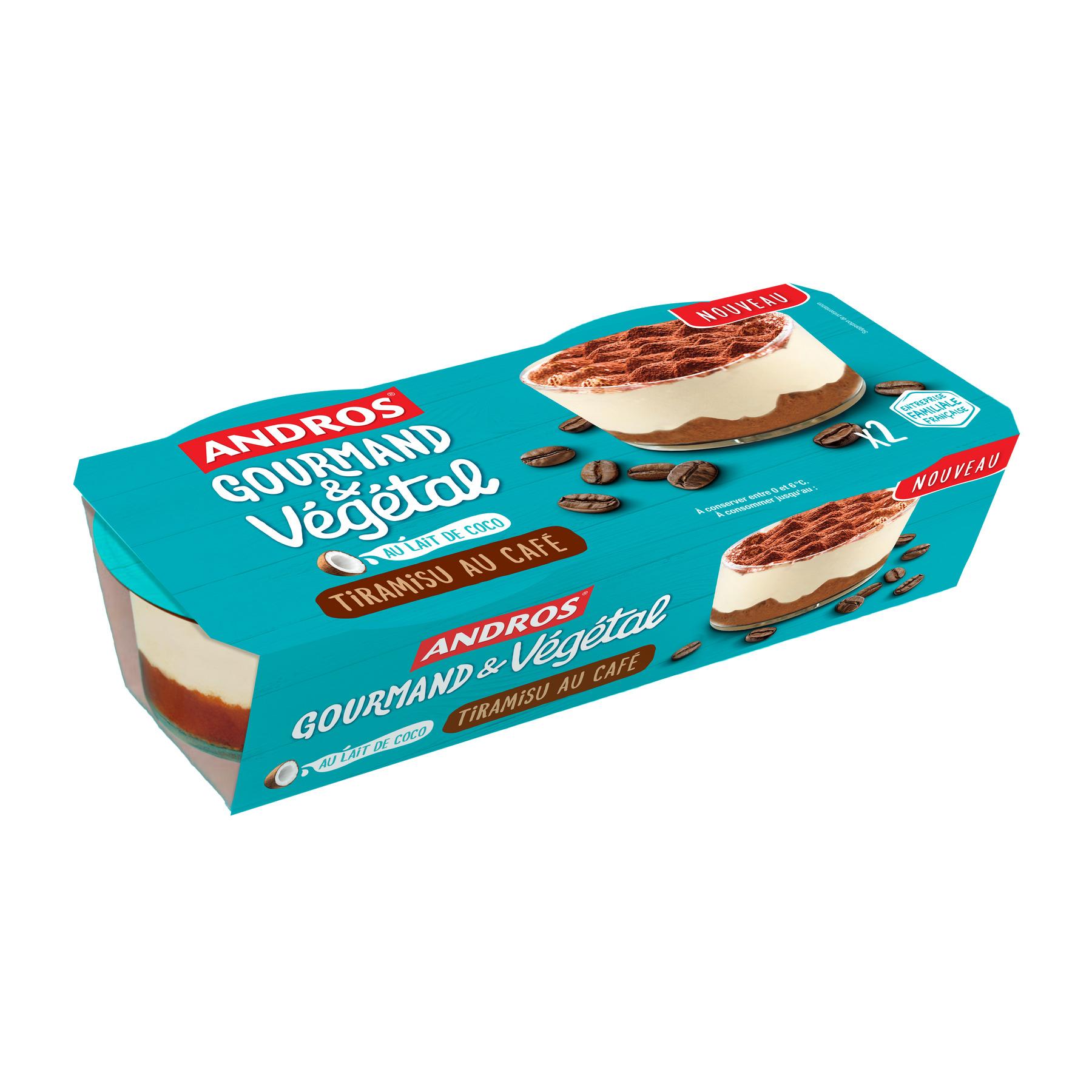 ANDROS GOURMAND ET VEGETAL Tiramisu au café au lait de coco 2x90g