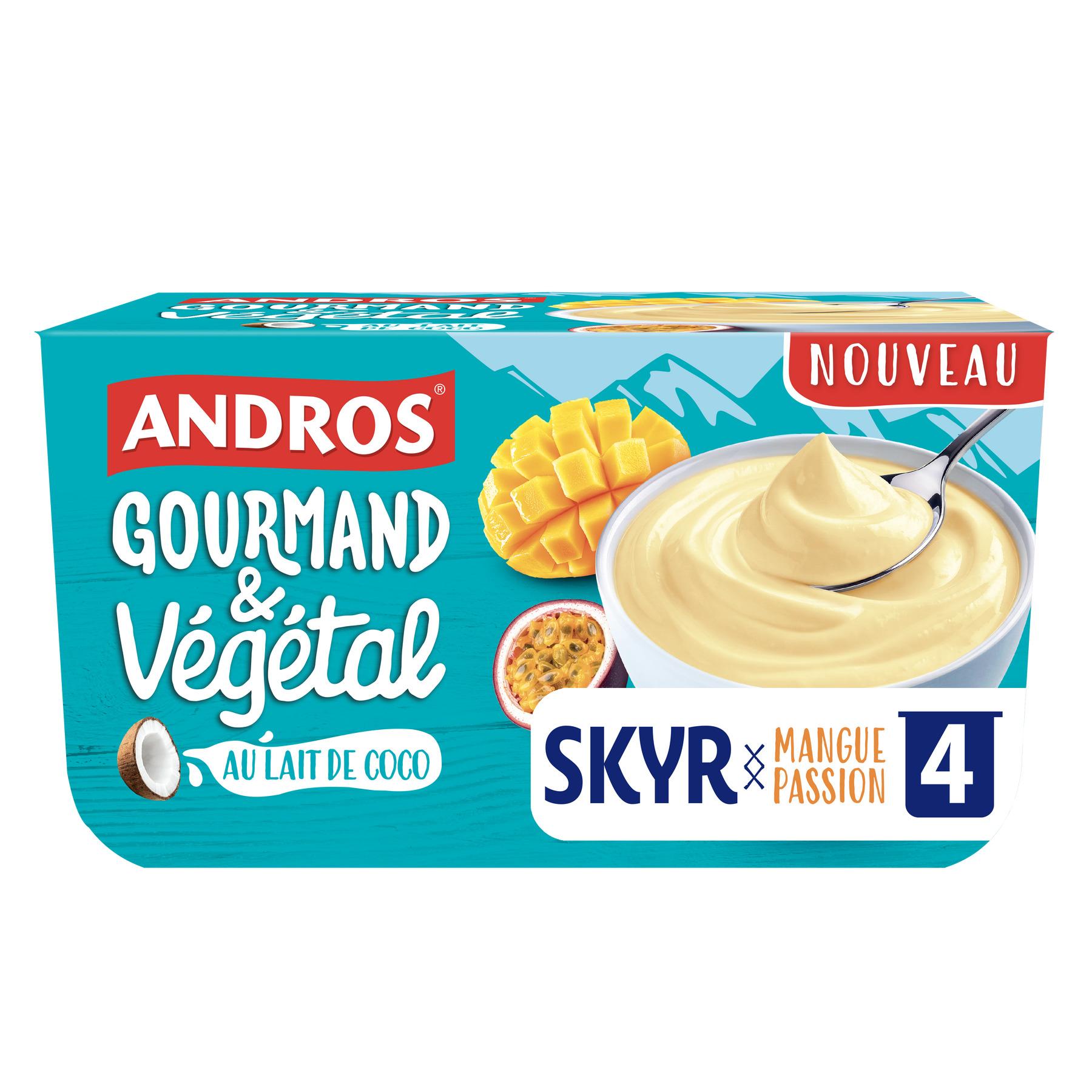 ANDROS GOURMAND ET VEGETAL Skyr végétal mangue passion au lait de coco 4x95g