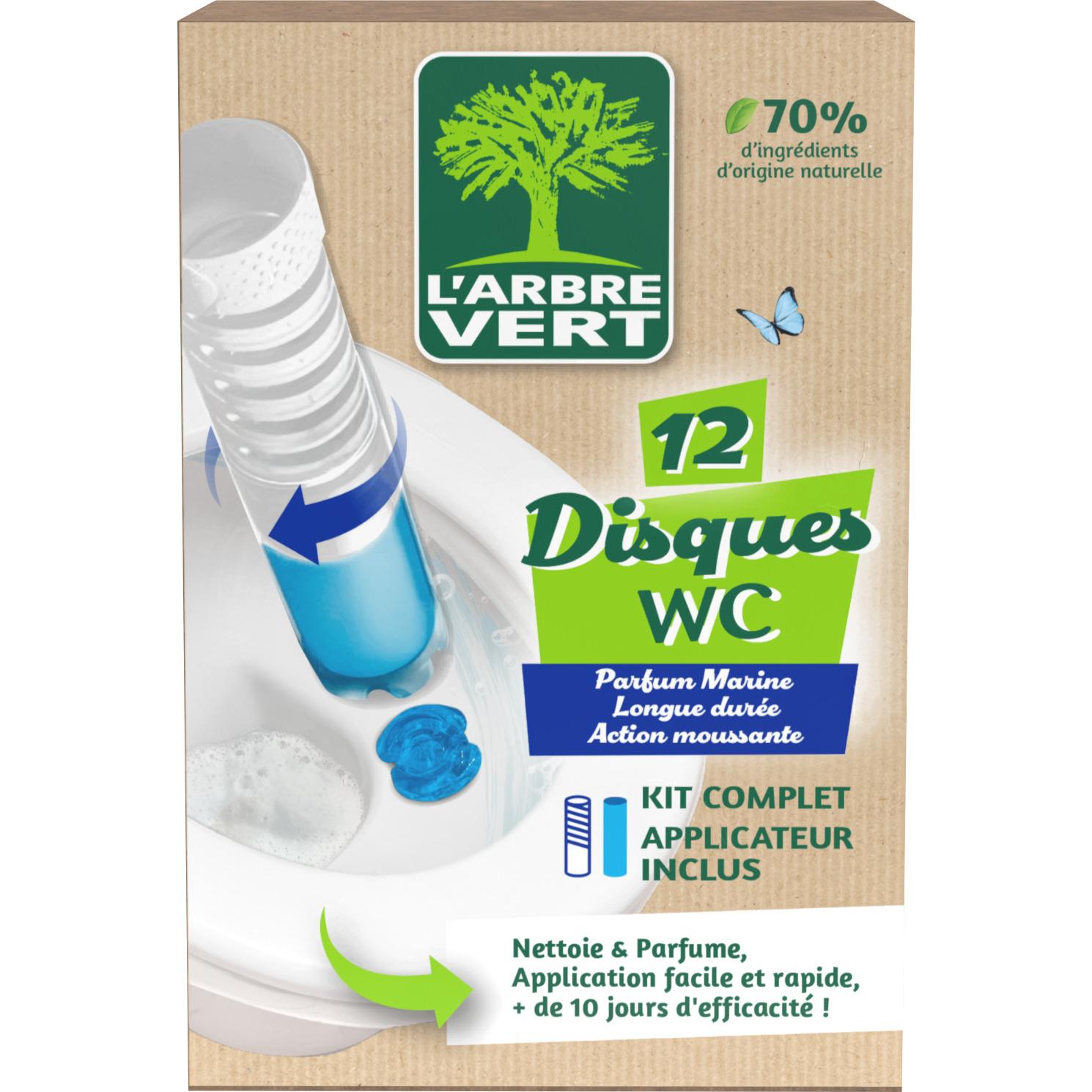 L'ARBRE VERT Disques nettoyant ecologique WC marine x12 12 disques