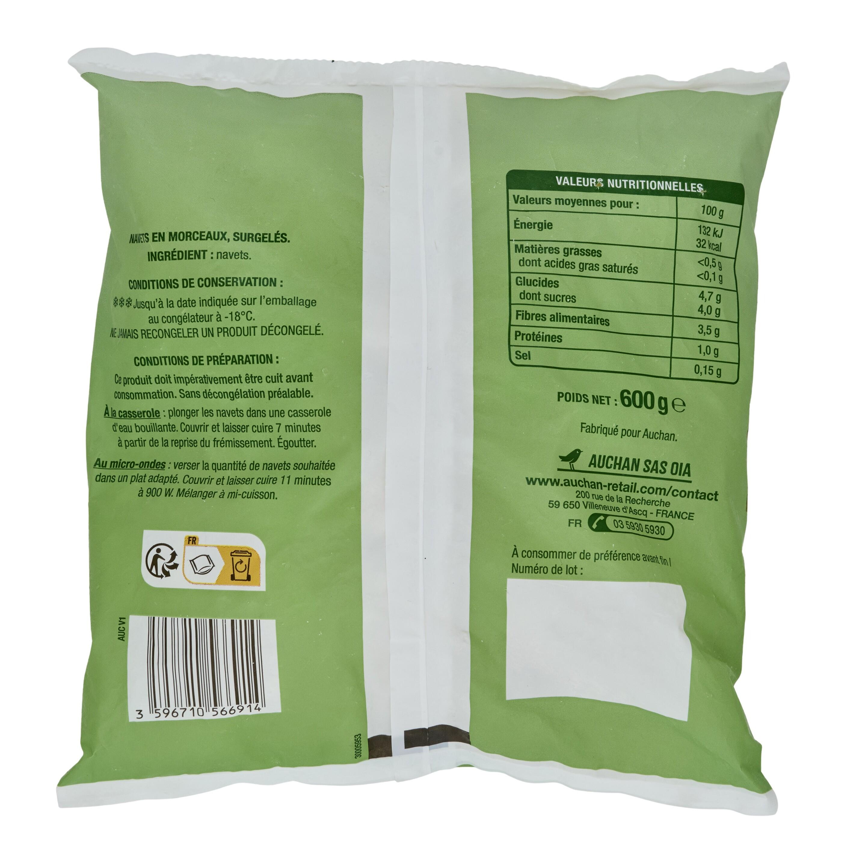 Voir la diapositive 2 : AUCHAN Navets 600g