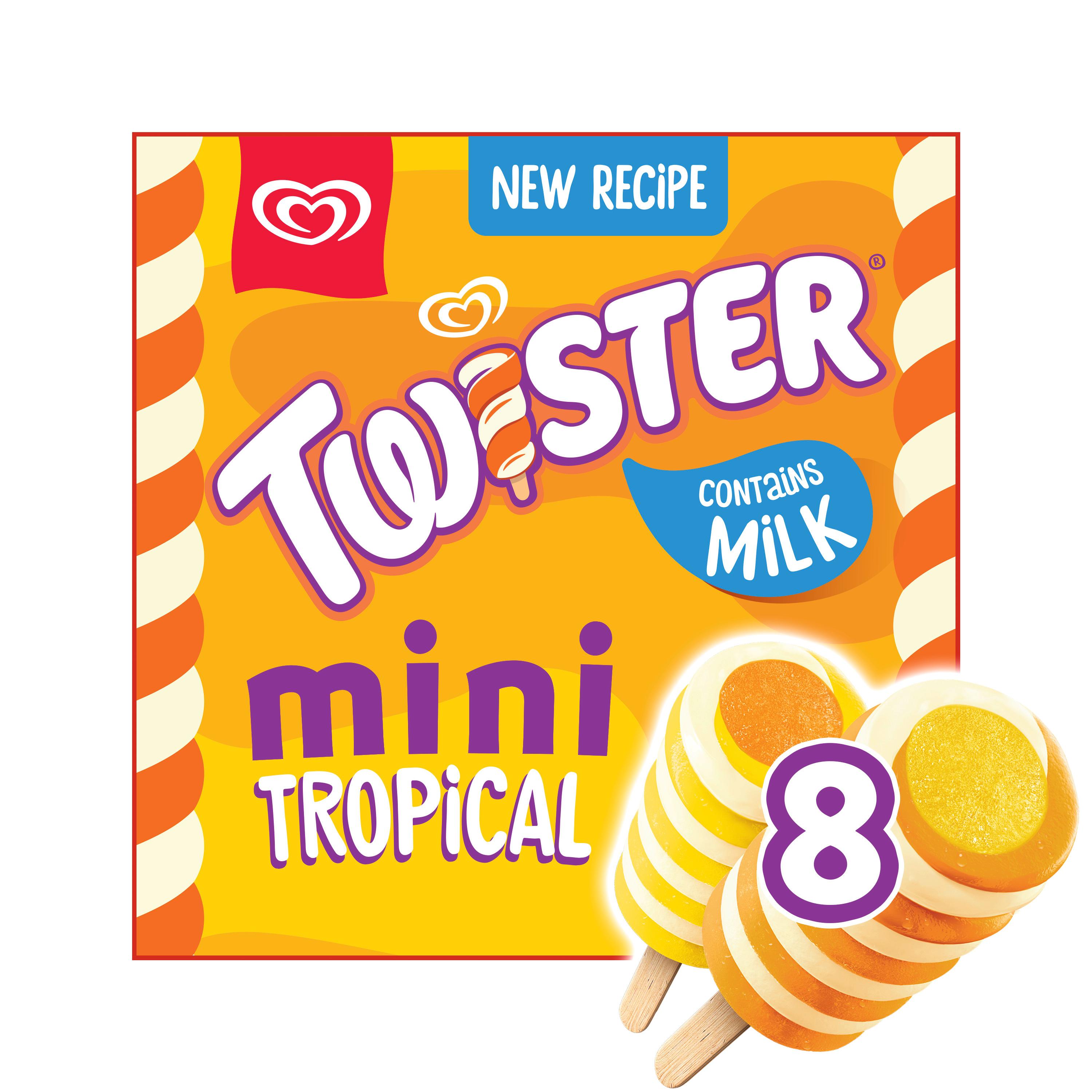 MIKO Twister Mini glaces à l'eau tropical et ananas 8 pièces 8x50ml