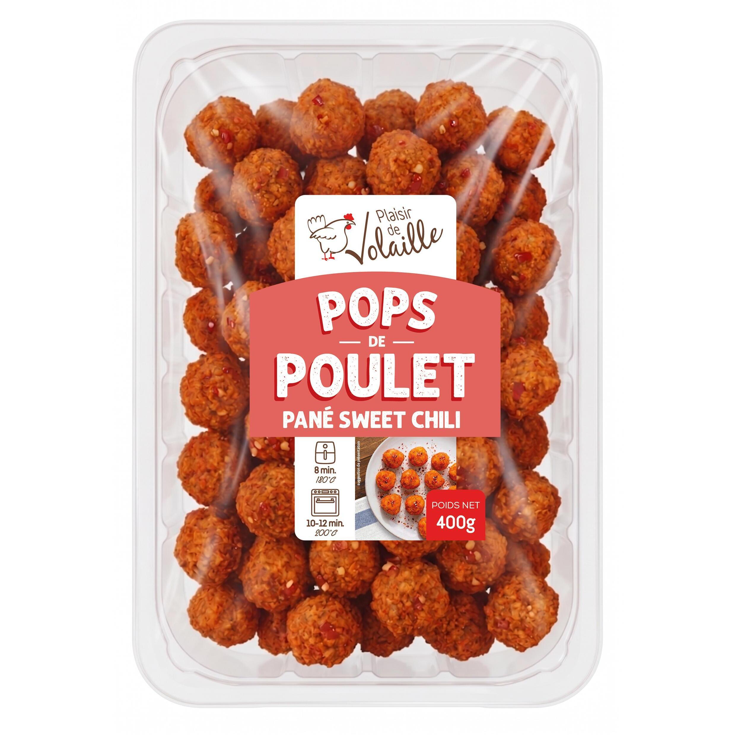 PLAISIR DE VOLAILLE Pops de poulet pané sweet chili 400g