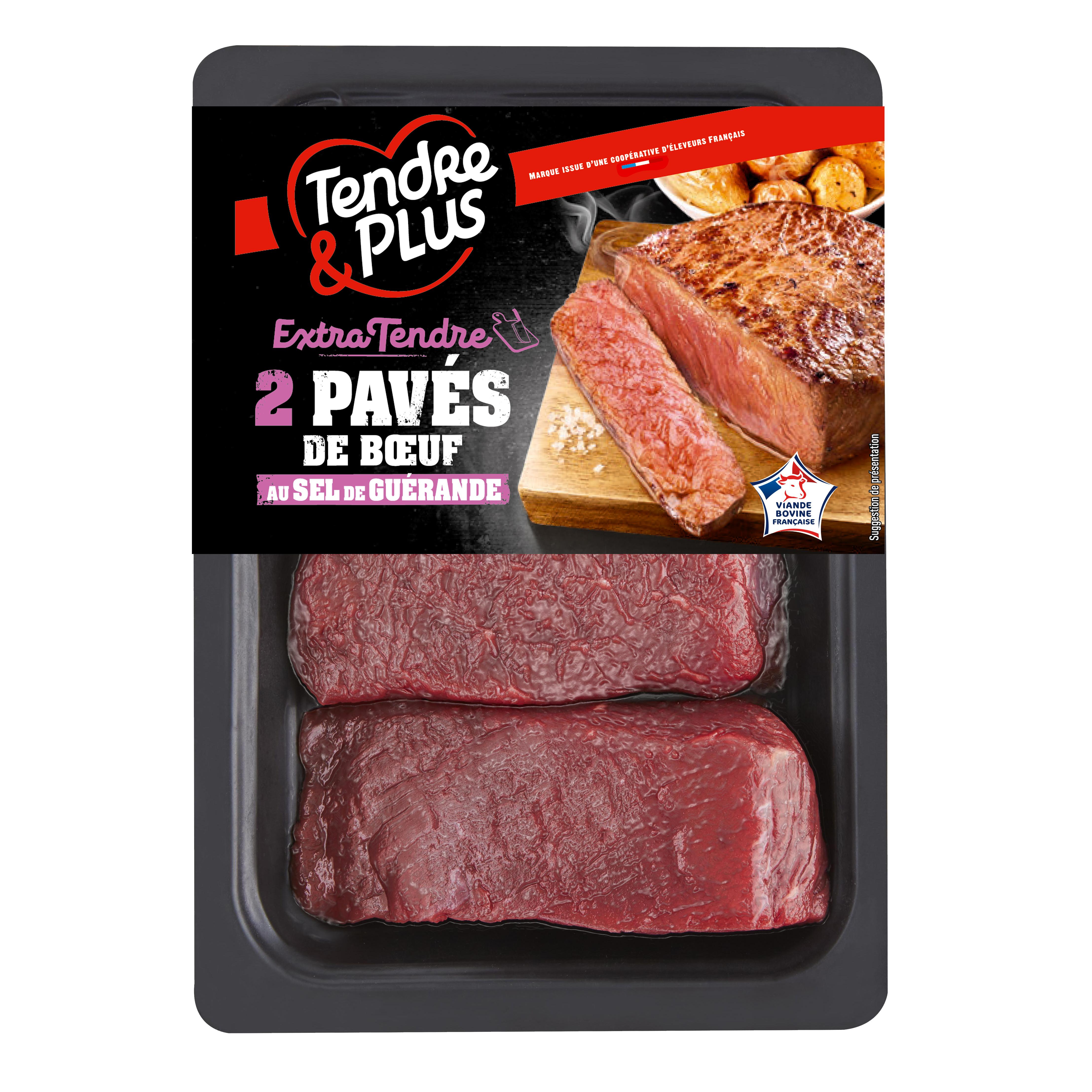 TENDRE & PLUS Pavés de boeuf au sel de Guérande 2 pièces 240g