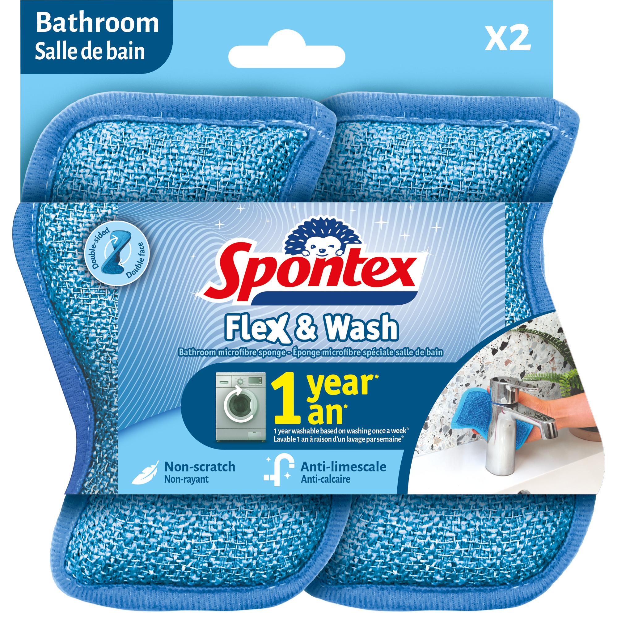 SPONTEX Flex & Wash éponges salle de bain 2 éponges