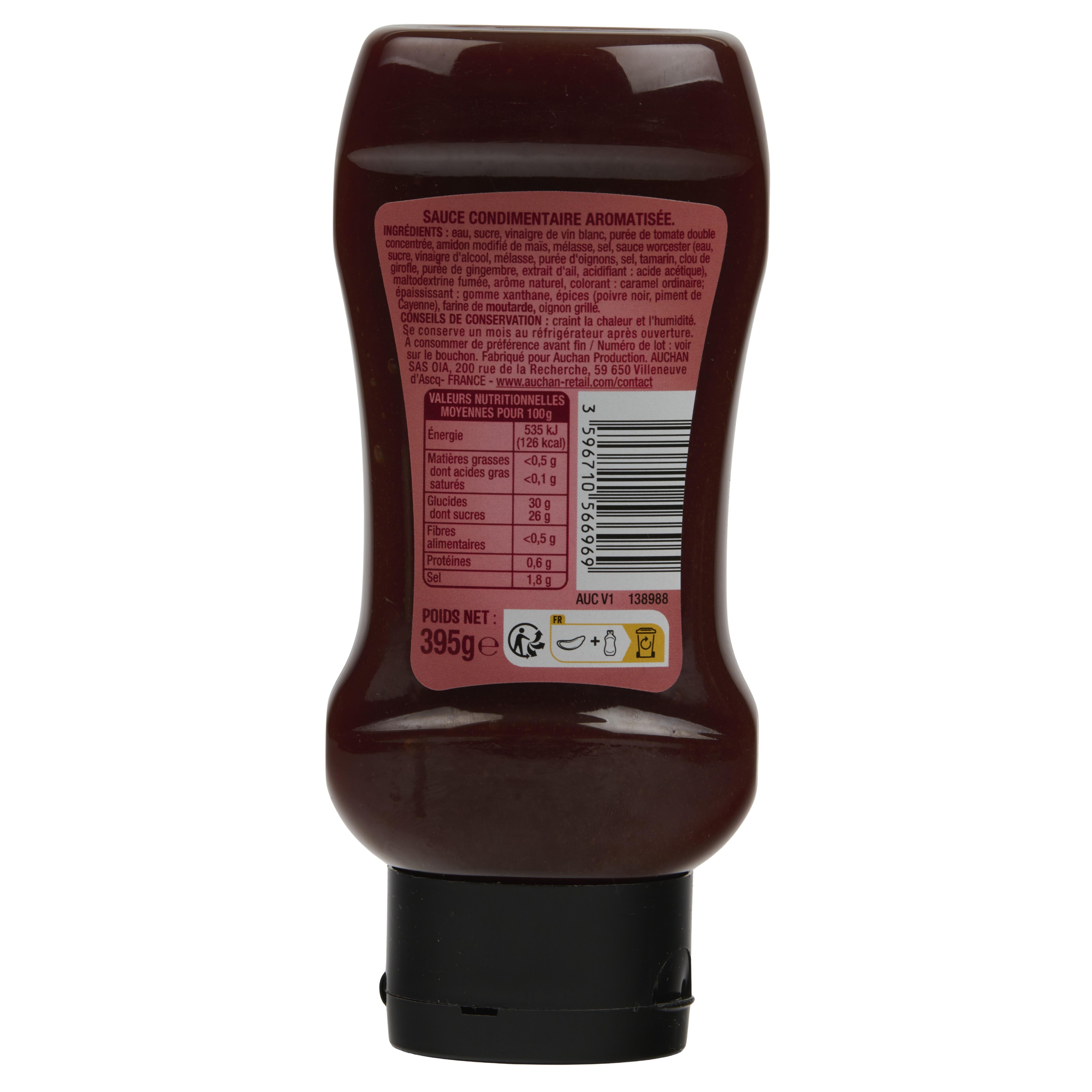 Voir la diapositive 2 : AUCHAN Sauce barbecue fumée 395g