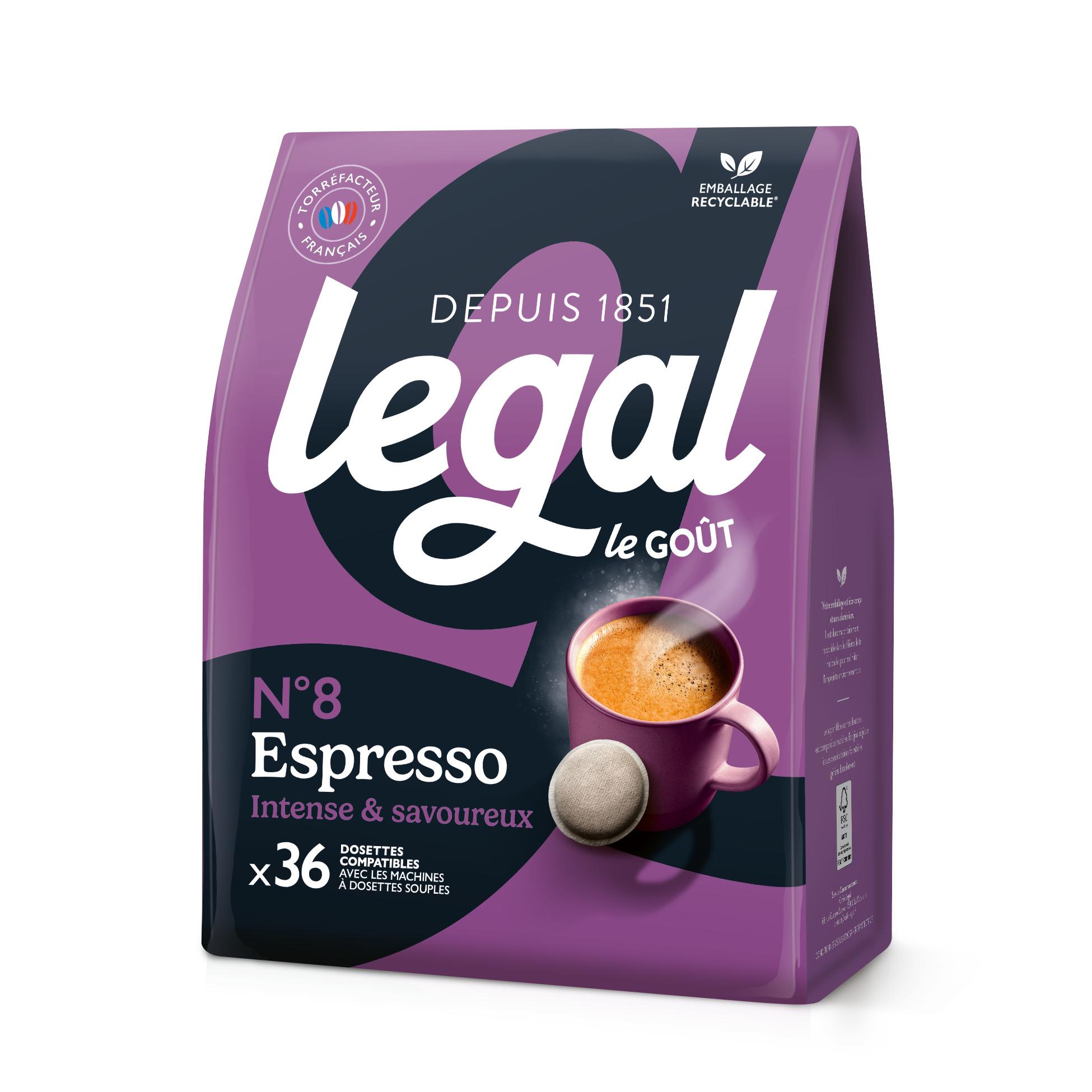 MEO Dosettes de café espresso 100% café intensité 8 compatibles Senseo 36 dosettes 250g