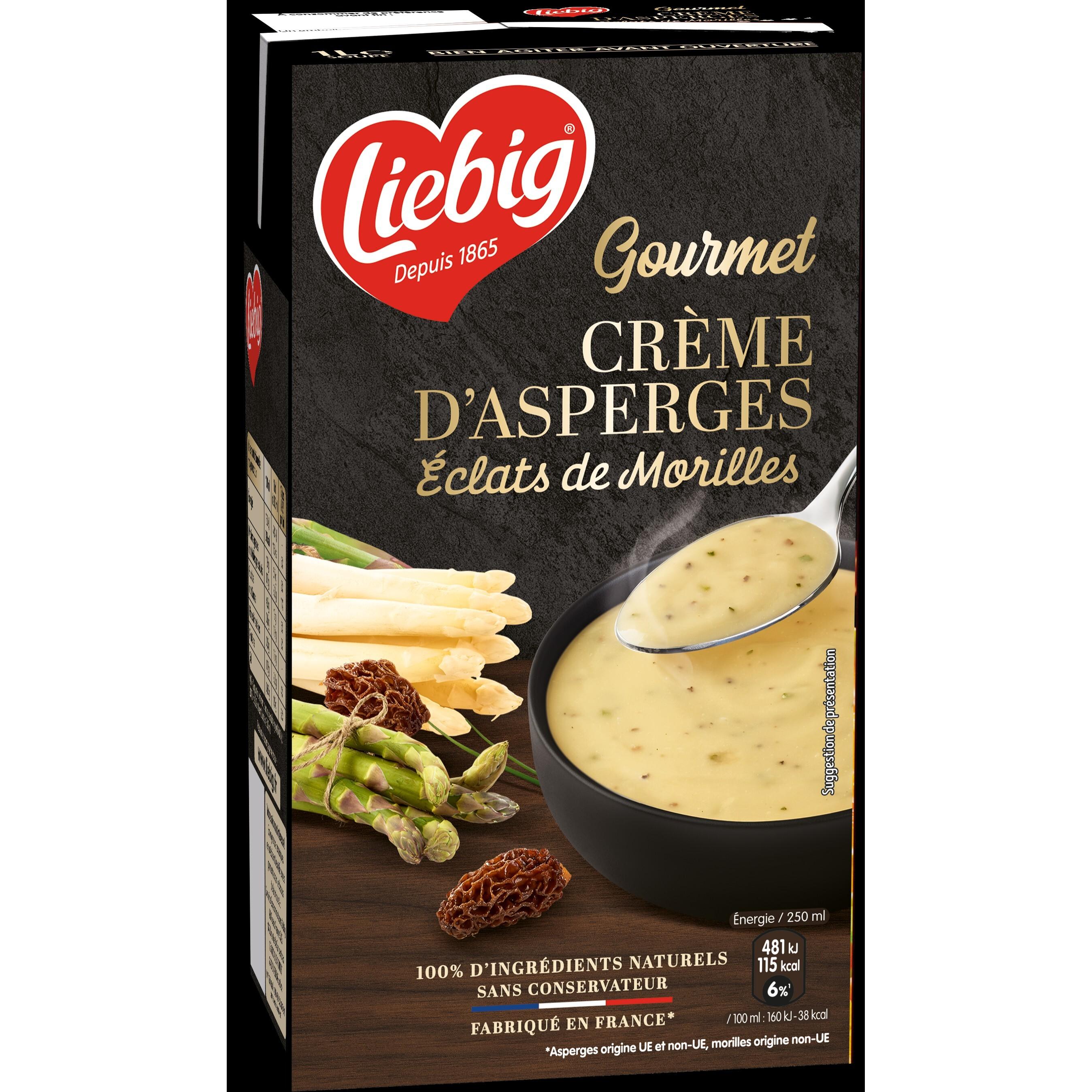 LIEBIG Gourmet soupe veloutée crème d'asperges aux éclats de morilles 4 portions 1l