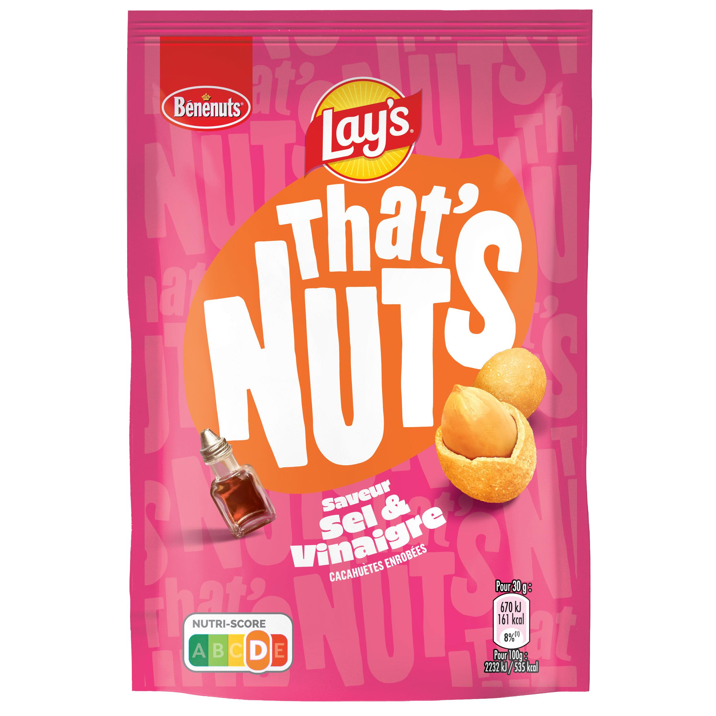 BENENUTS Cacahuètes croustillantes enrobées saveur sel et vinaigre 140g