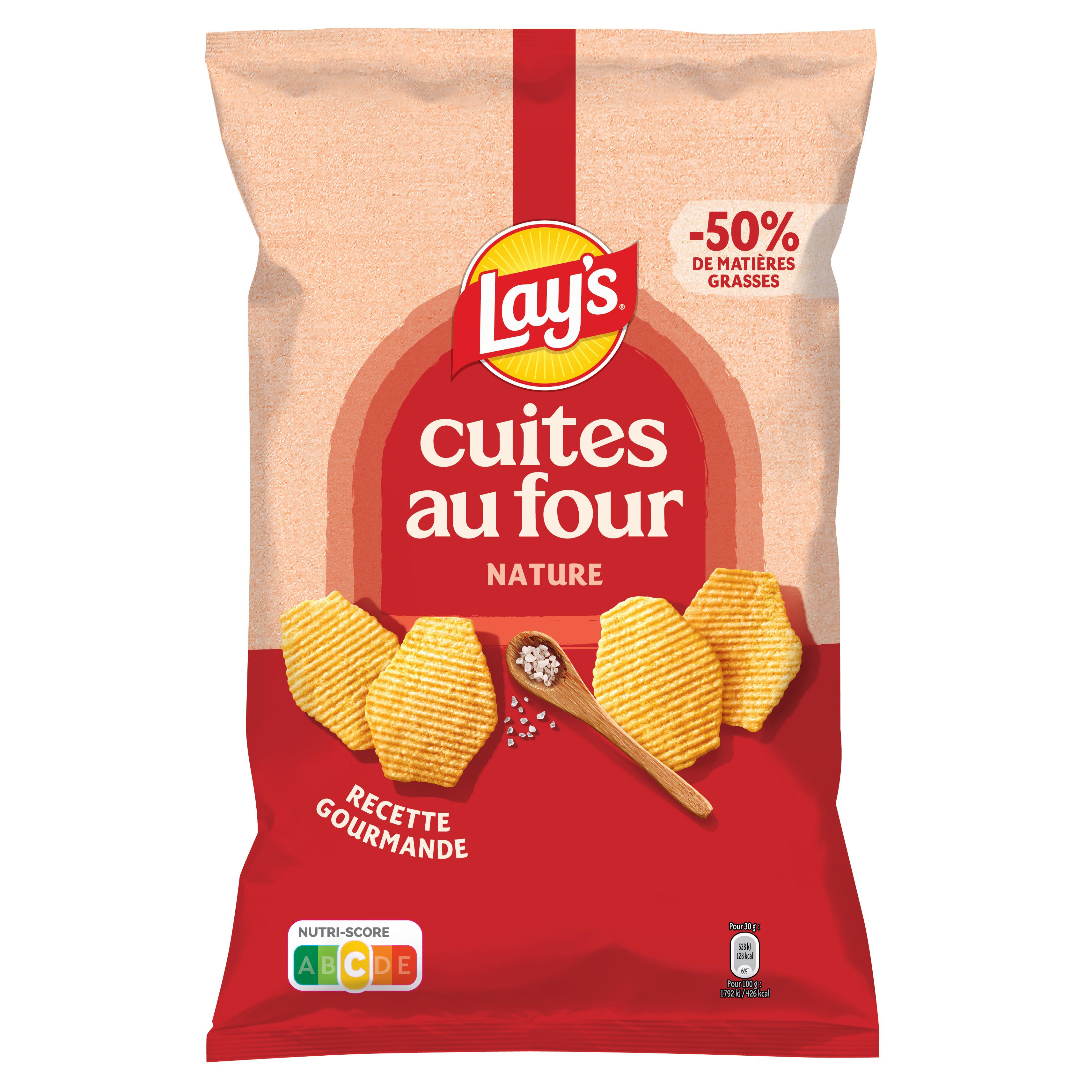 LAY'S Chips ondulées nature cuites au four 120g